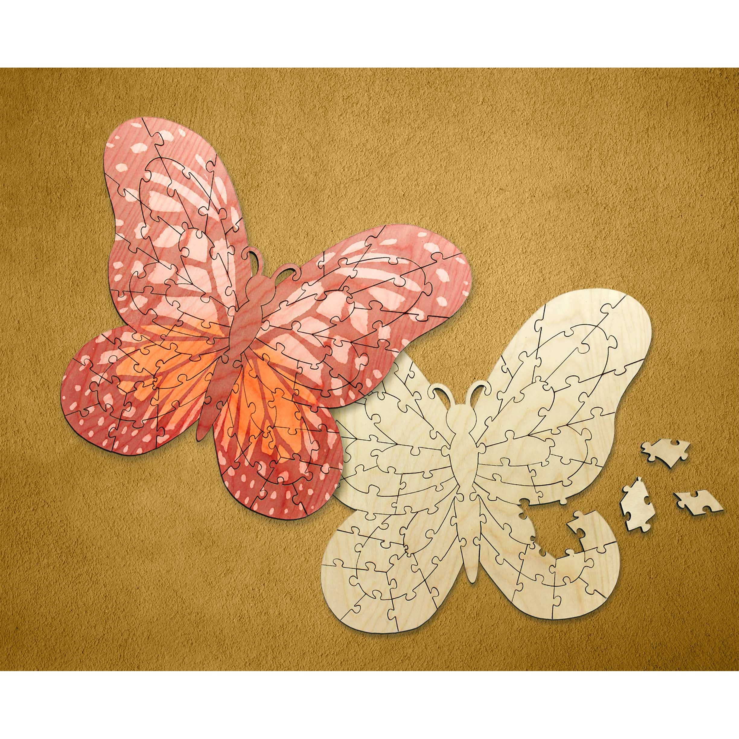 Leisure Arts Wood Puzzle Large Butterfly 59 pieces 12x 10 Blank