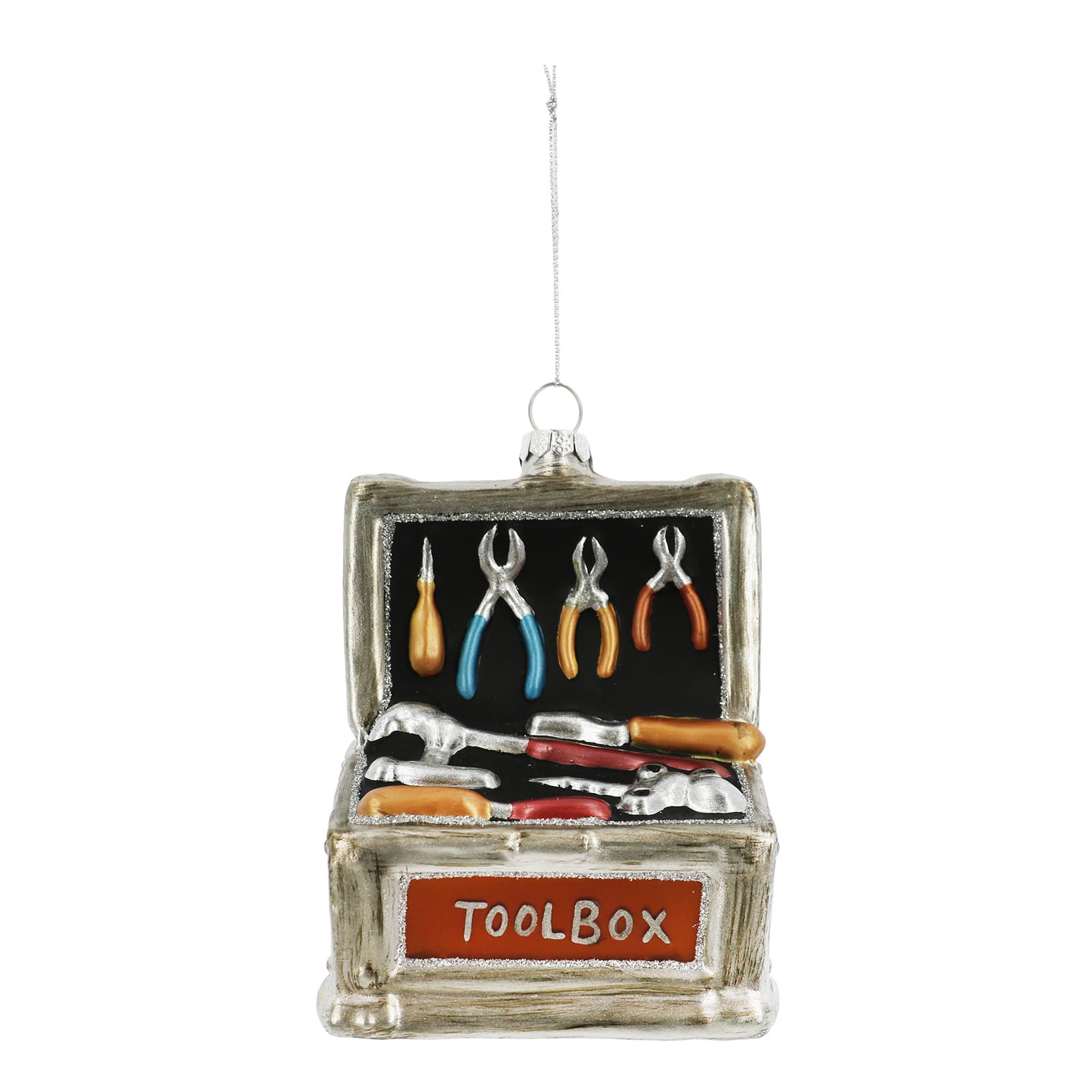 4.25&#x22; Glass Toolbox Ornament by Ashland&#xAE;