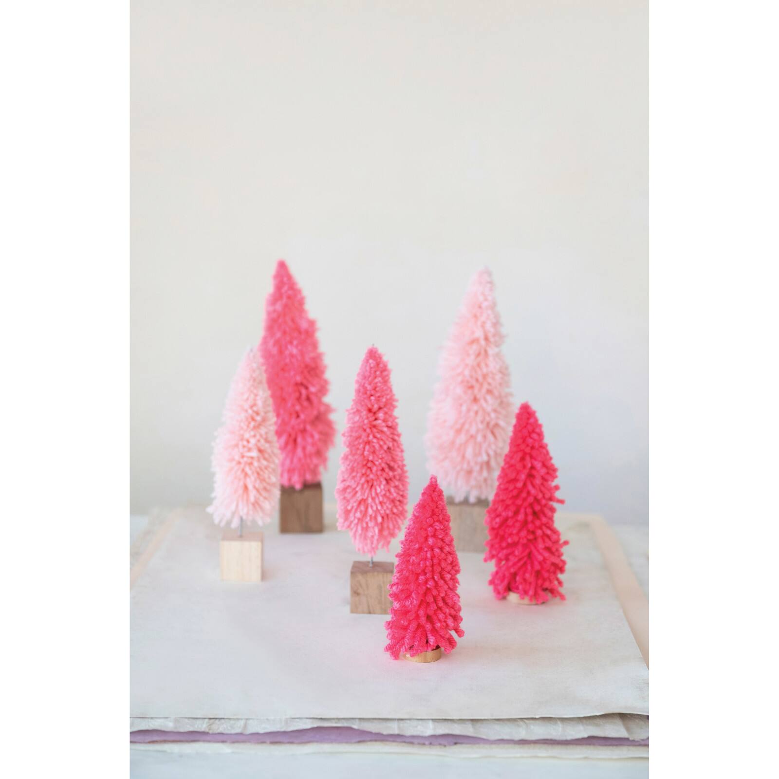 Hello Honey&#xAE; 11.75&#x22; Fabric Yarn Tree with Wood Block Base