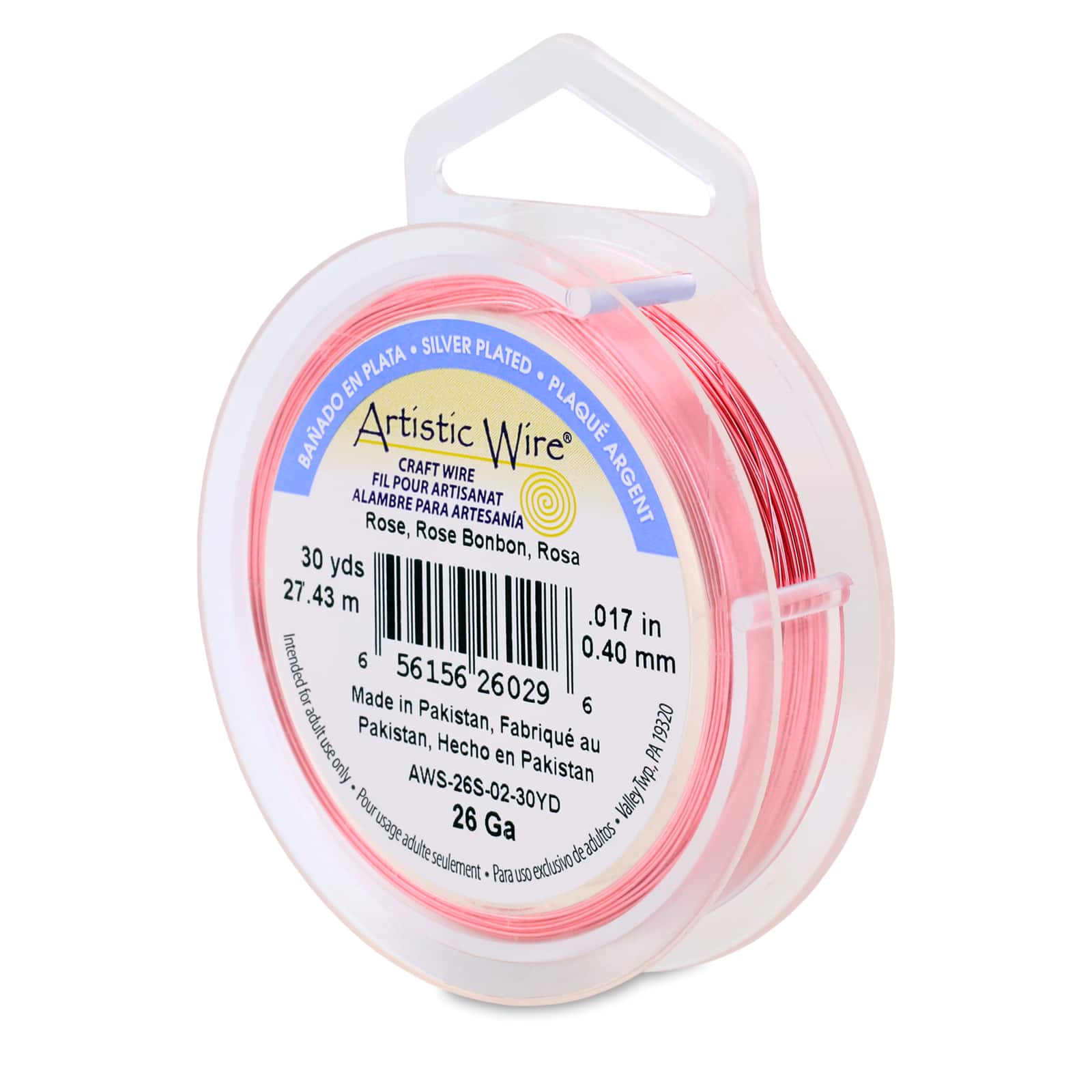 Artistic Wire® 26 Gauge Silver Plated Tarnish Resistant Colored Copper Craft Wire, 30yd.