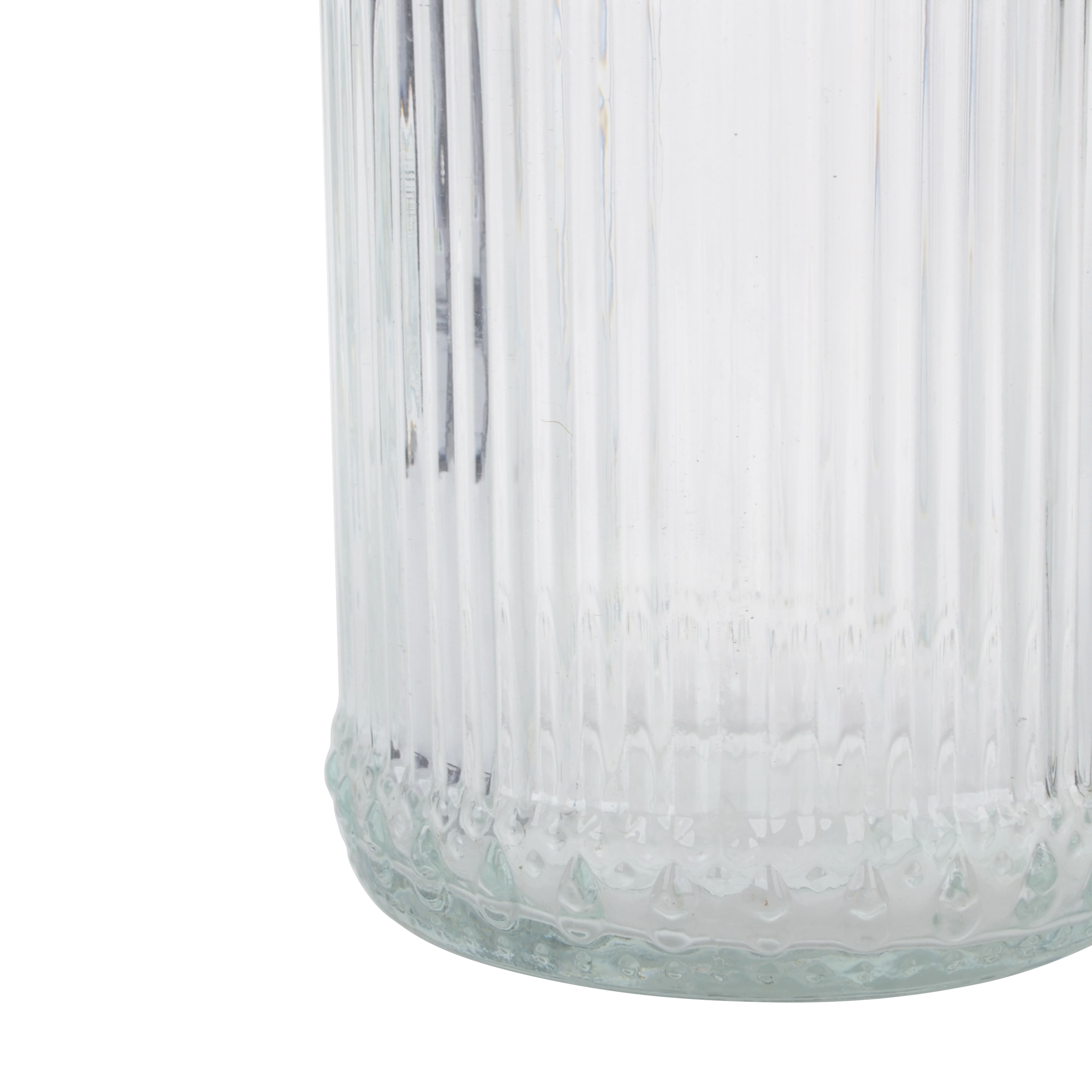 Large Clear Ribbed Glass Container with Wood Lid by Ashland&#xAE;
