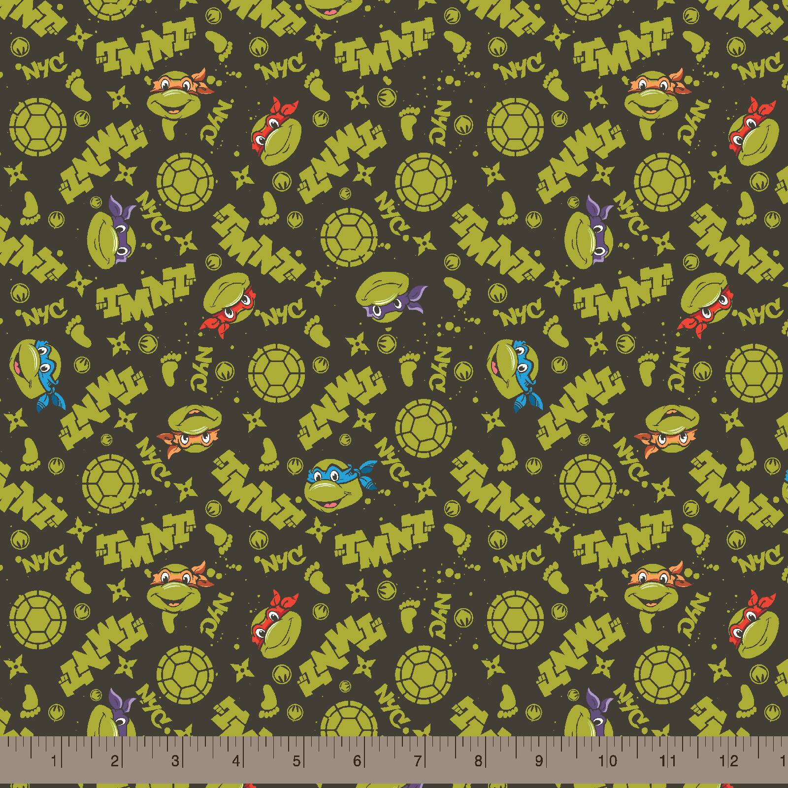 Nickelodeon TMNT Green TMNT In NYC Cotton Fabric