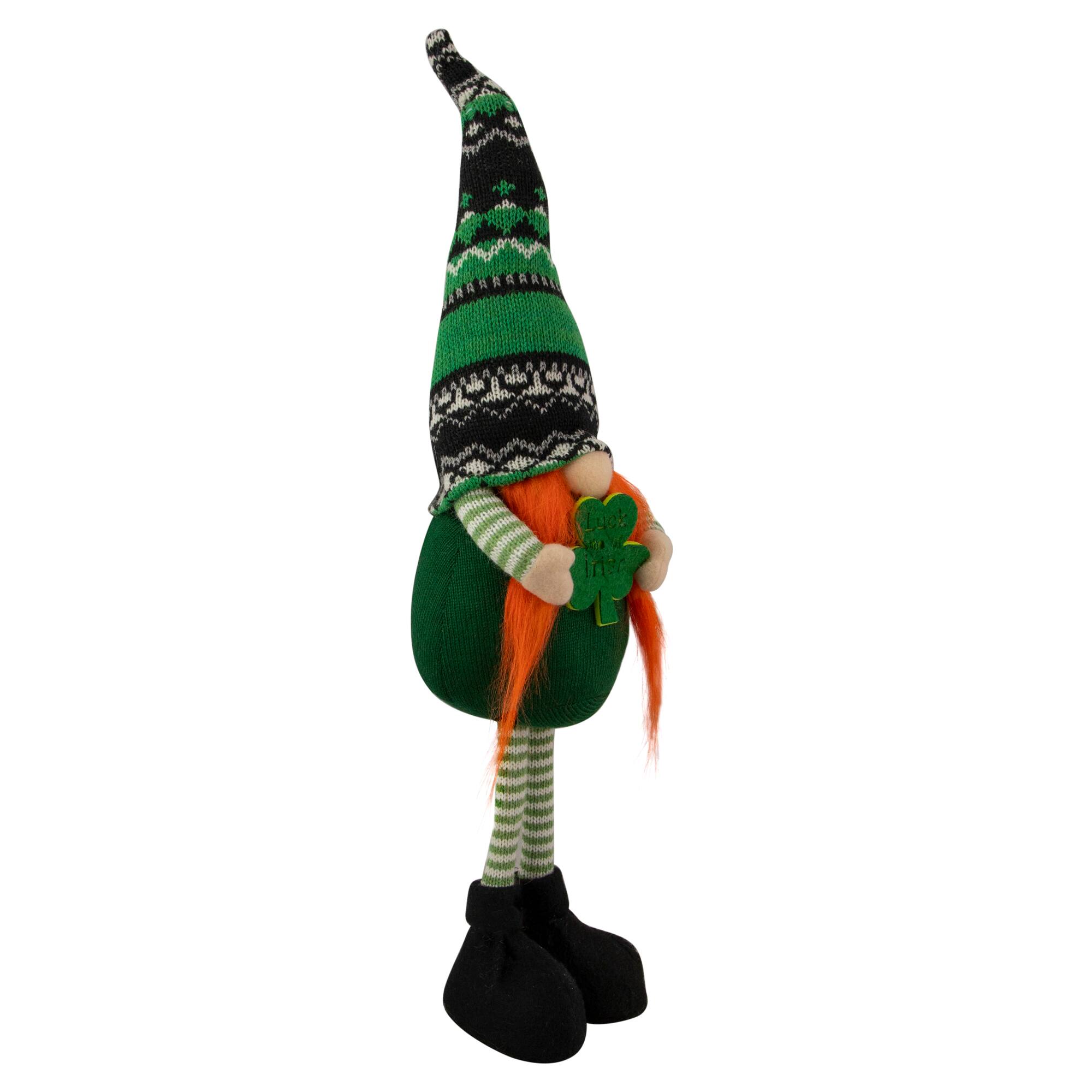 19&#x22; Green Leprechaun Gnome St Patrick&#x27;s Day Figure