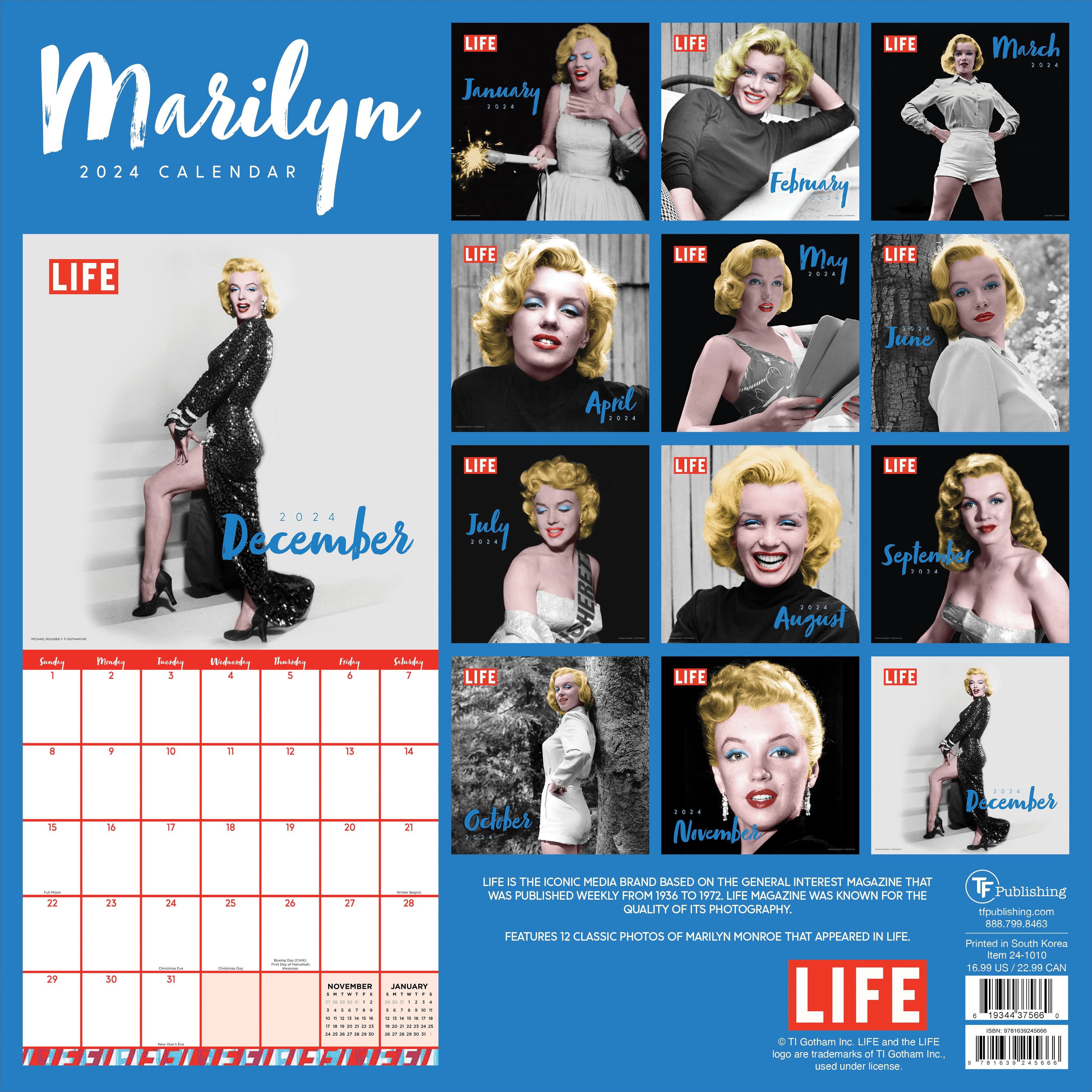 TF Publishing 2024 Marilyn Monroe Wall Calendar