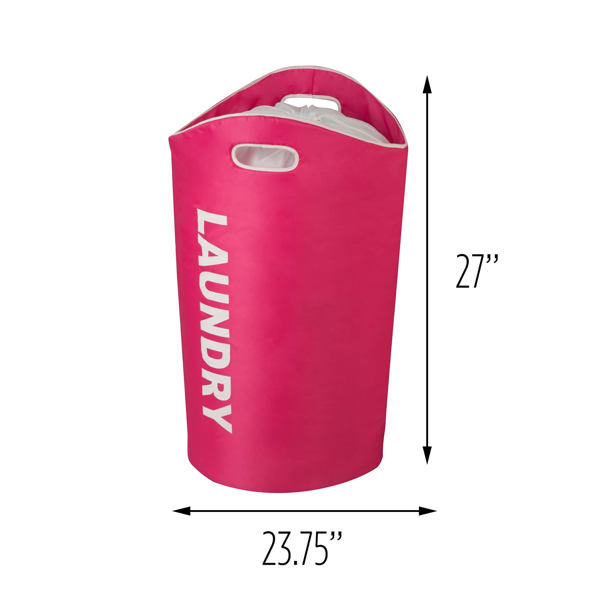 Honey Can Do Pink Graphic Laundry Basket