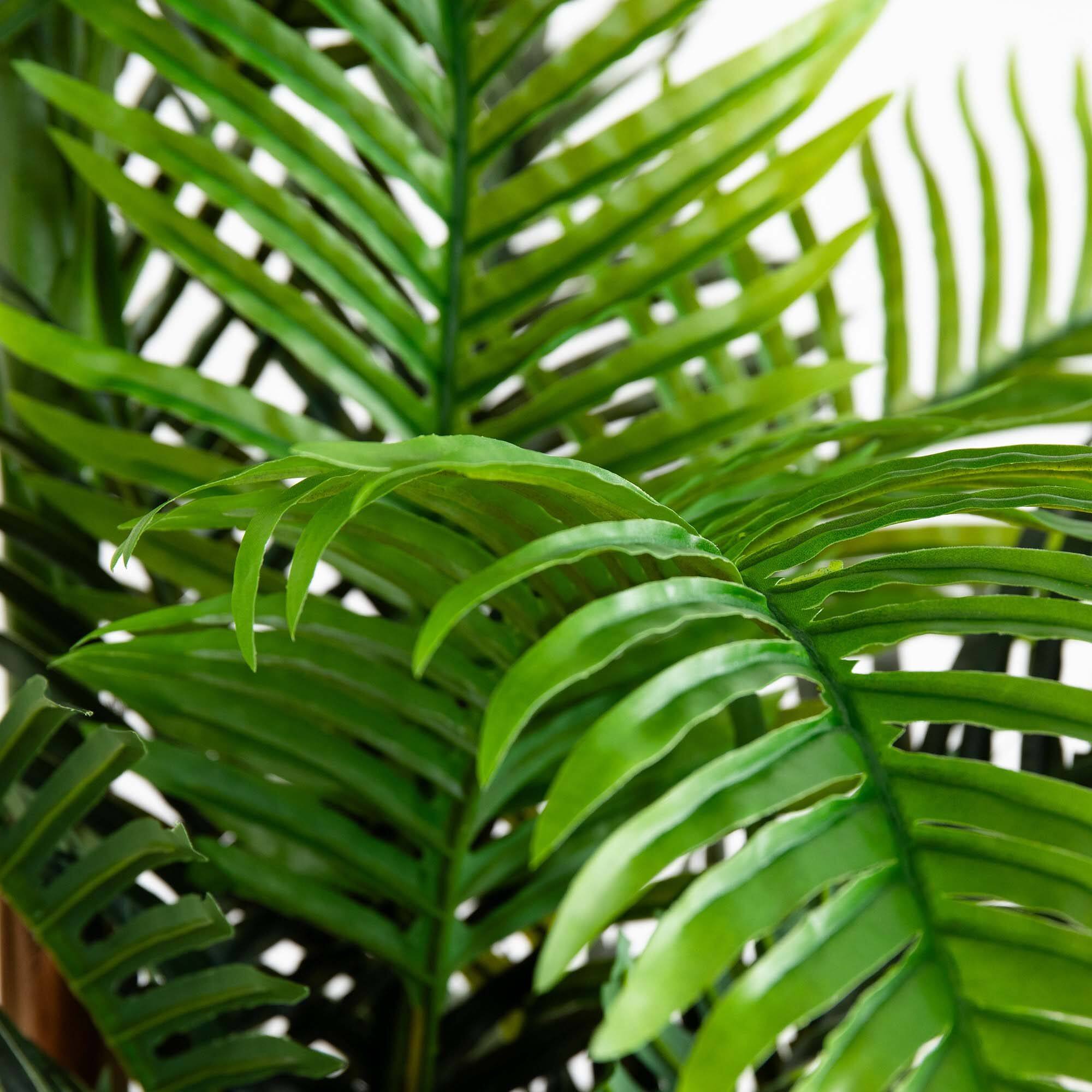 9ft. Potted Green UV Resistant Artificial Double Robellini Palm Tree