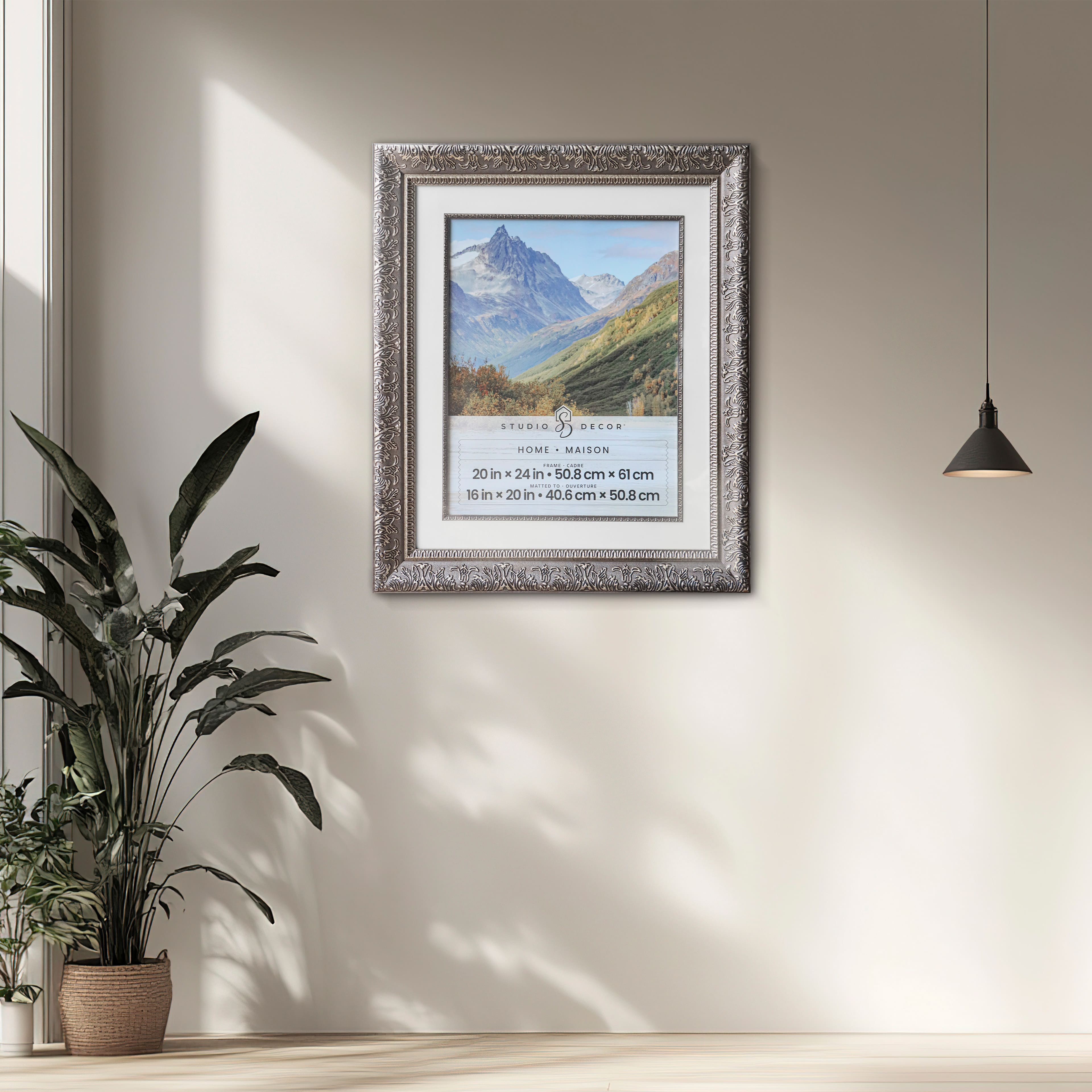 6 Pack: Home 16" x 20" Silver Floral Frame with Mat by Studio Décor®