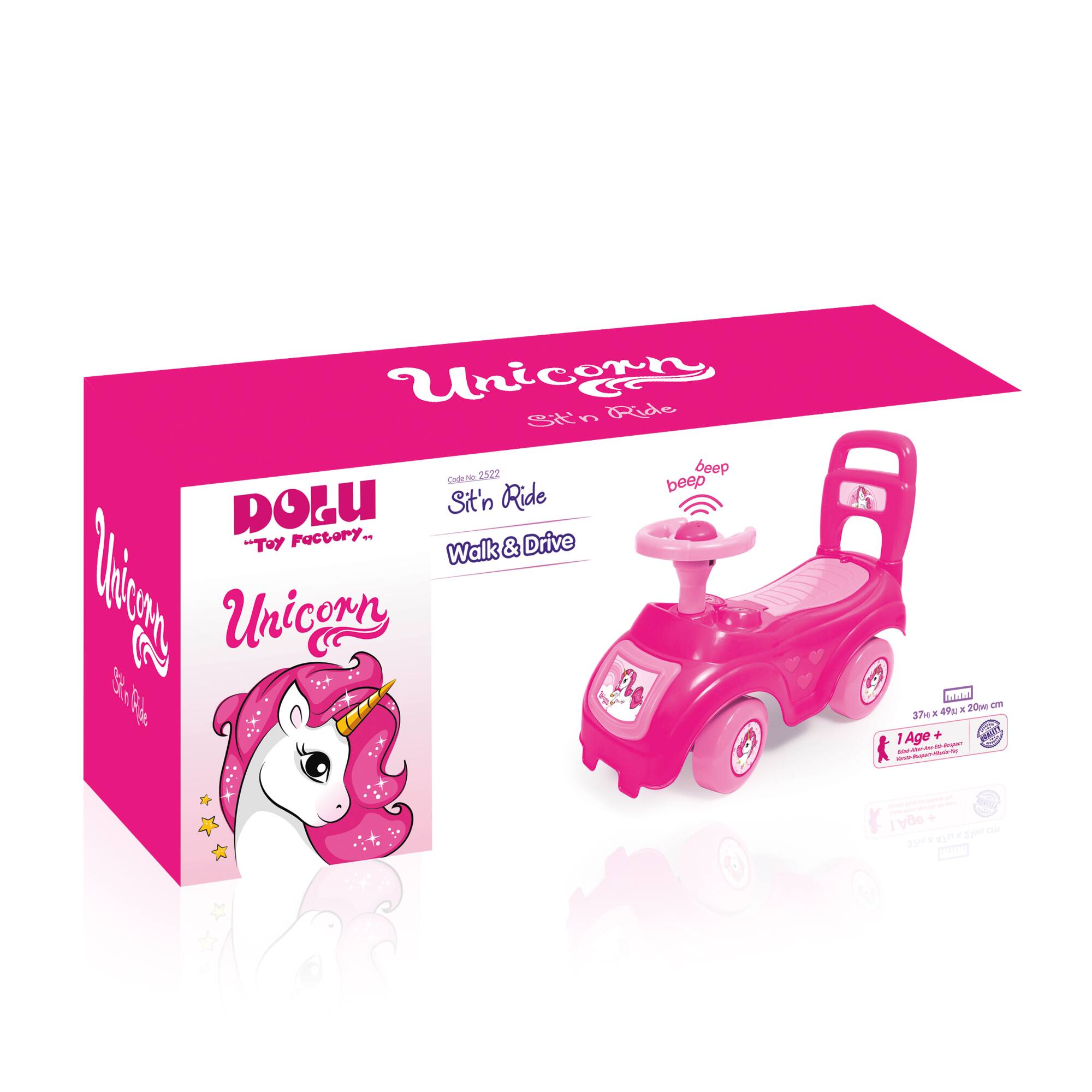 Dolu Toys Pink Unicorn Sit &#x26; Ride