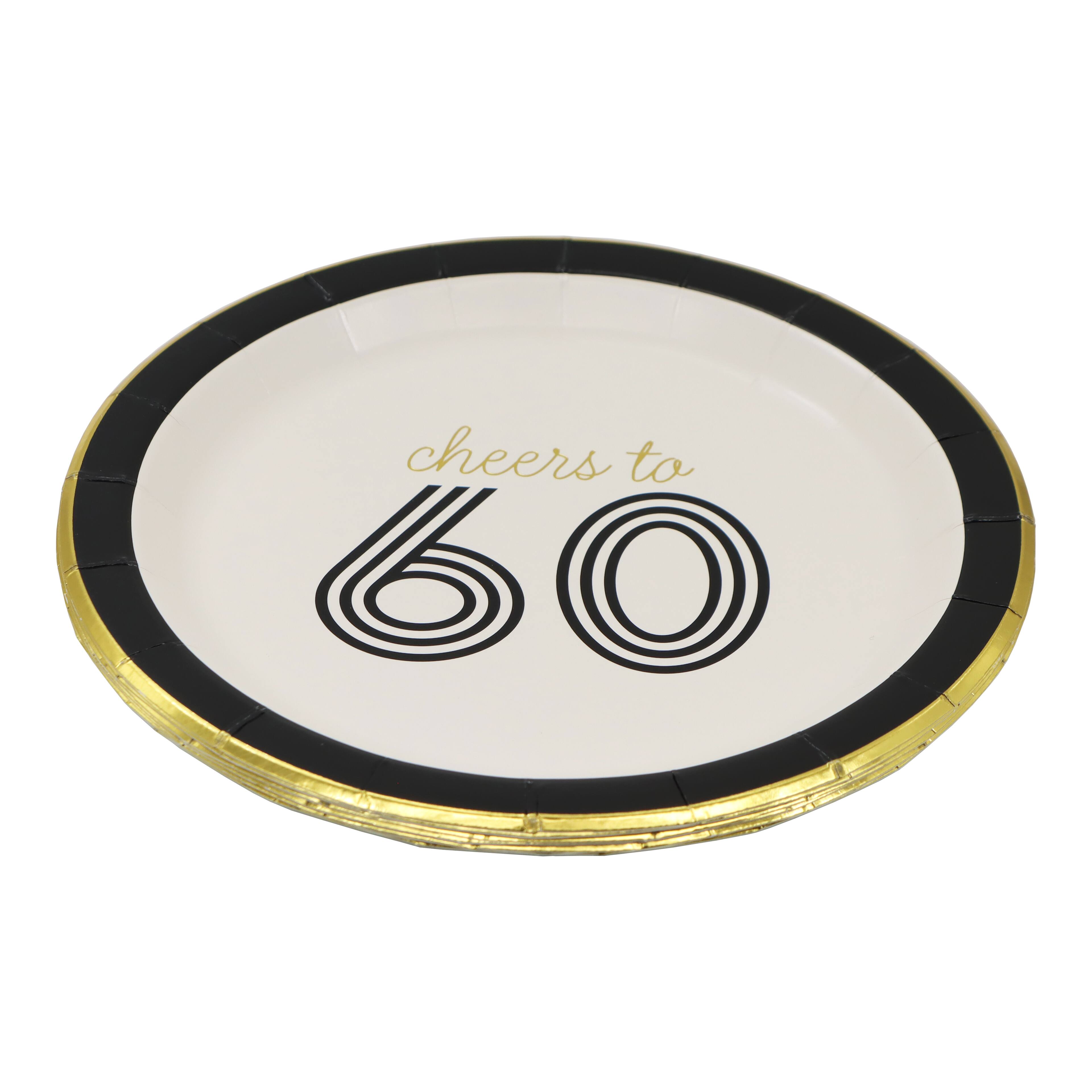 7&#x22; Cheers to 60 Snack Plates, 8ct. by Celebrate It&#x2122;