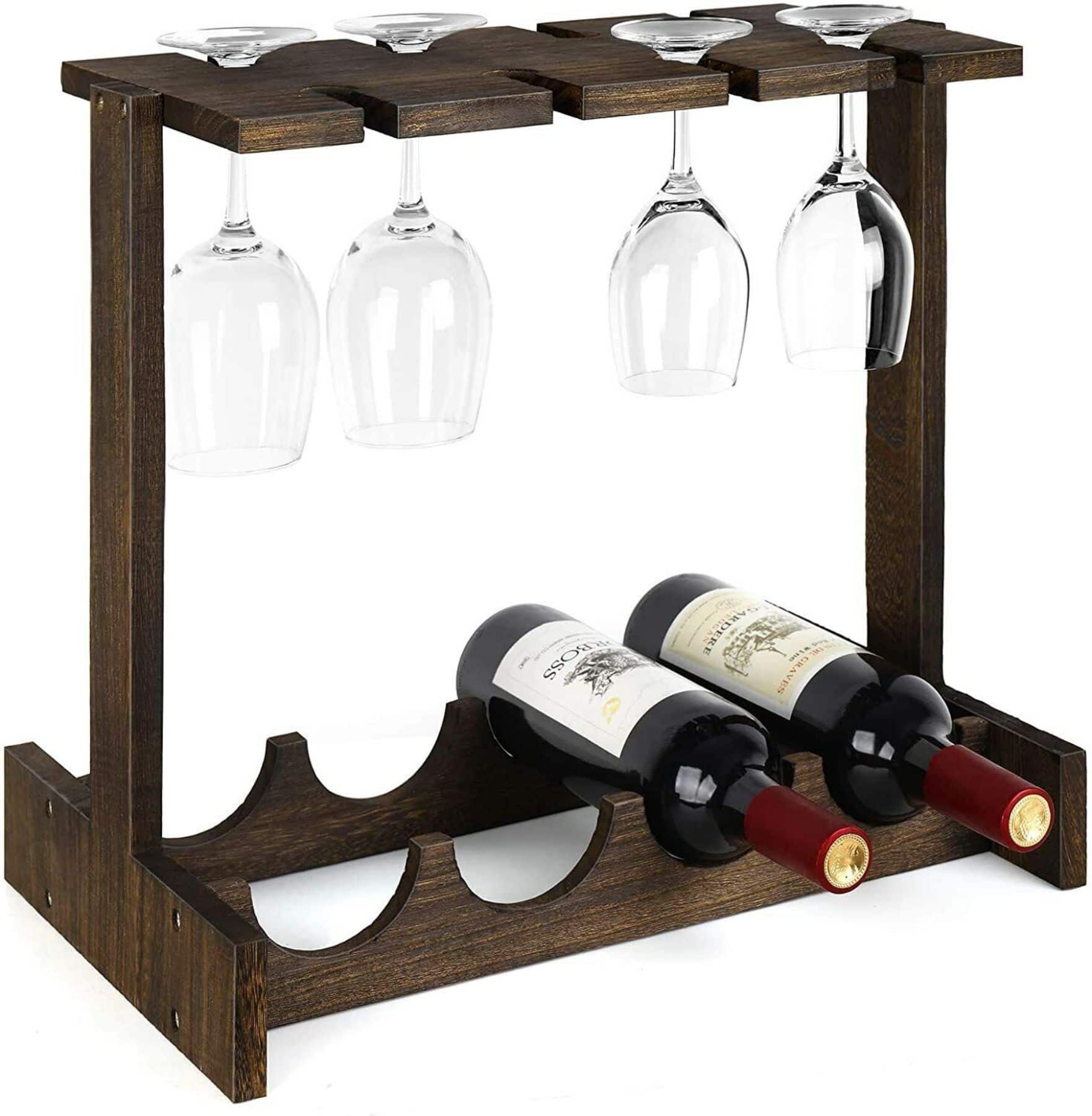 DIY Ribbon Holder from a Countertop Wine Rack
