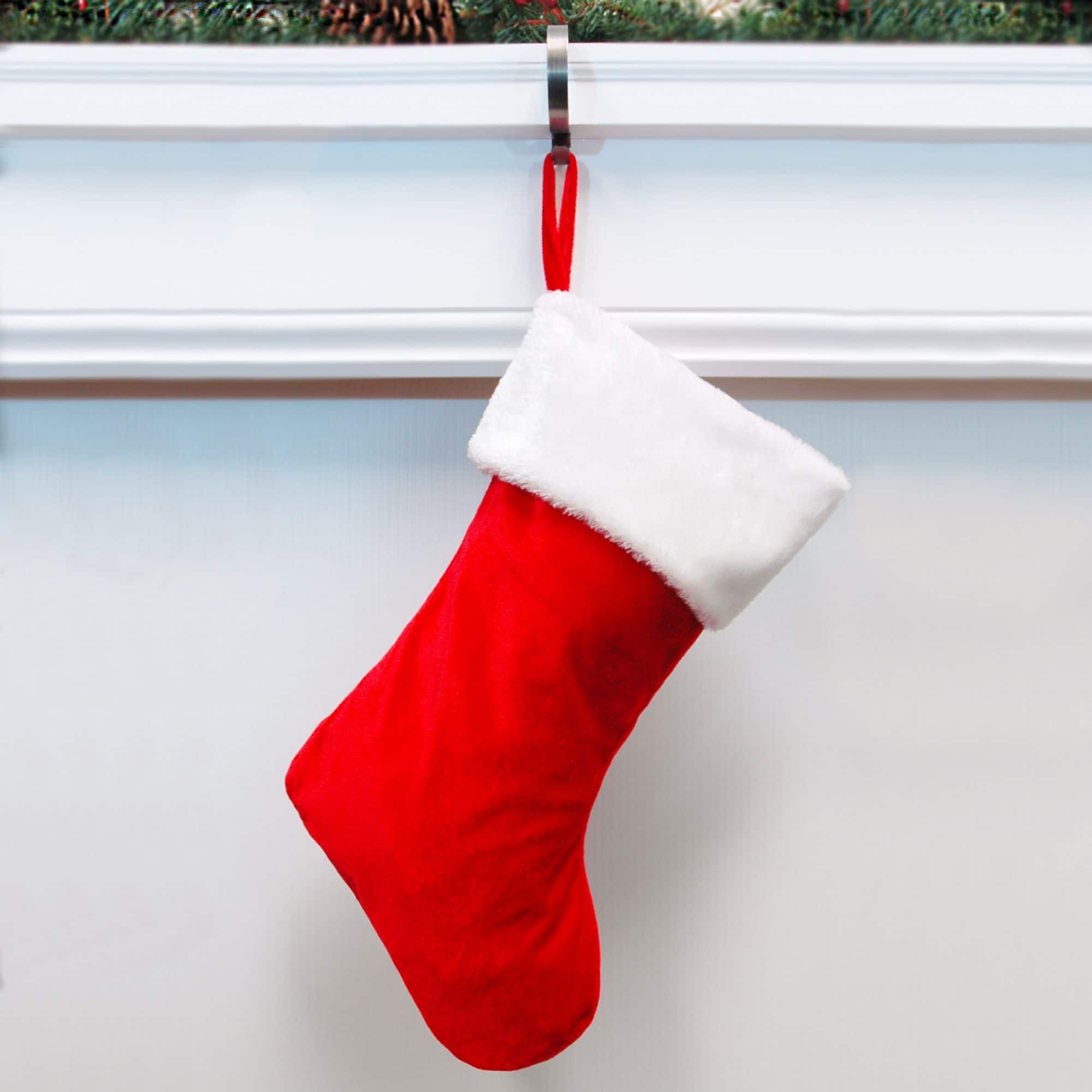 Haute Decor HangRight™ Christmas Red & White Stocking