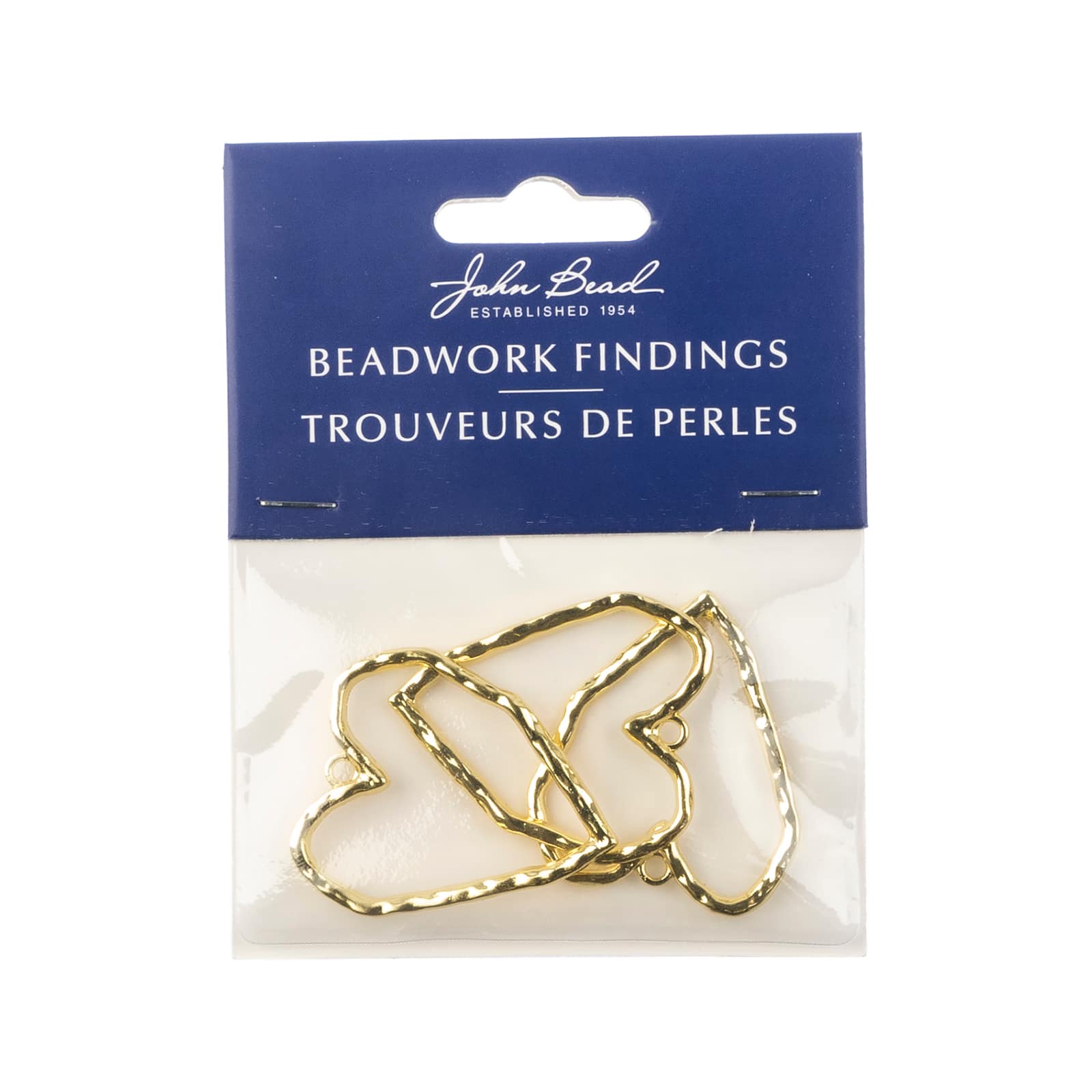 John Bead Beadwork Findings Gold Organic Heart Pendant, 3ct.