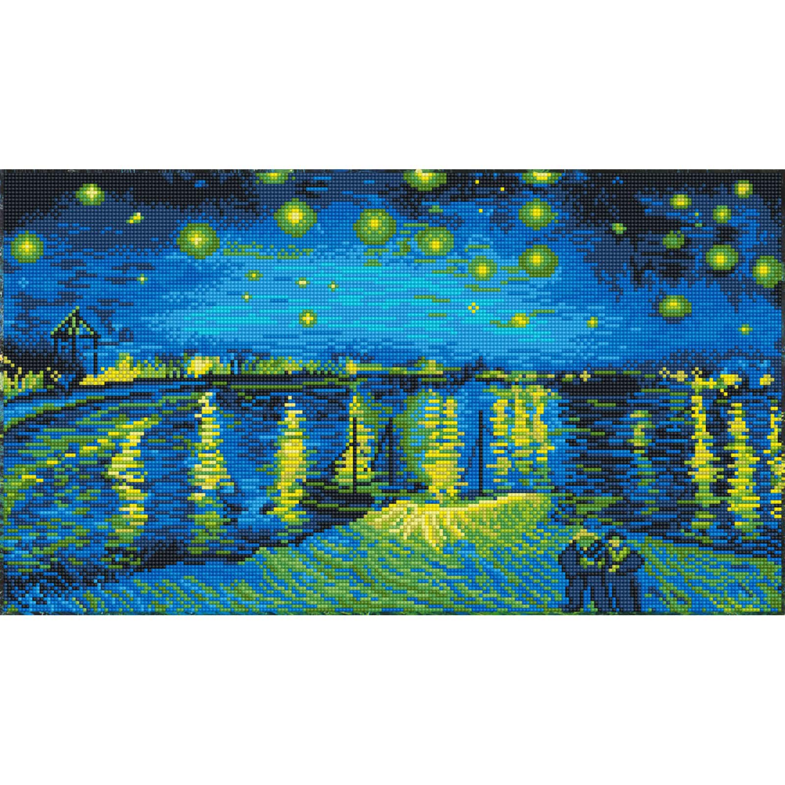 Diamond Dotz&#xAE; Intermediate Starry Night Over the Rhone Diamond Art Painting Kit