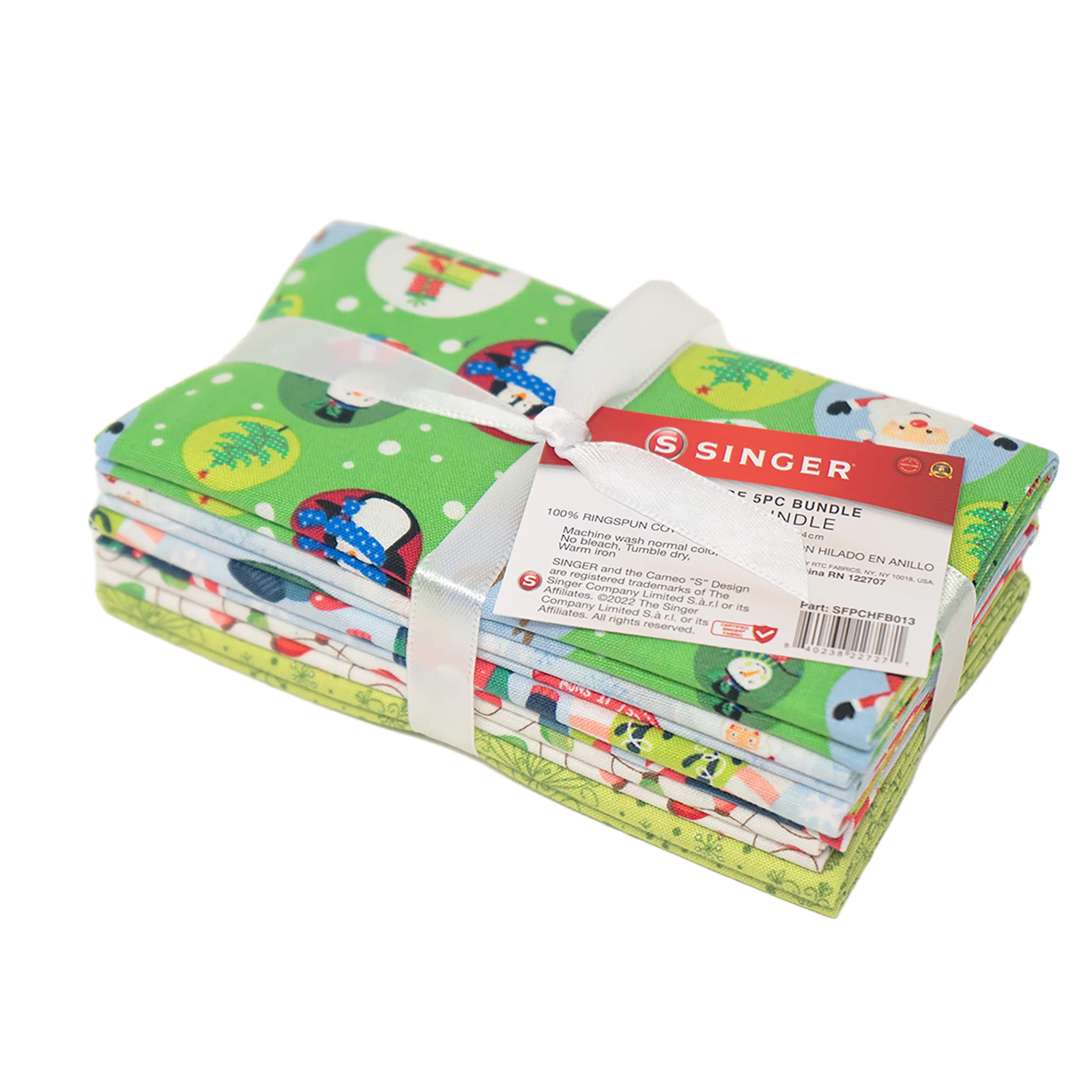 SINGER Christmas Snowglobe Cotton Fabric Fat Quarter Bundle