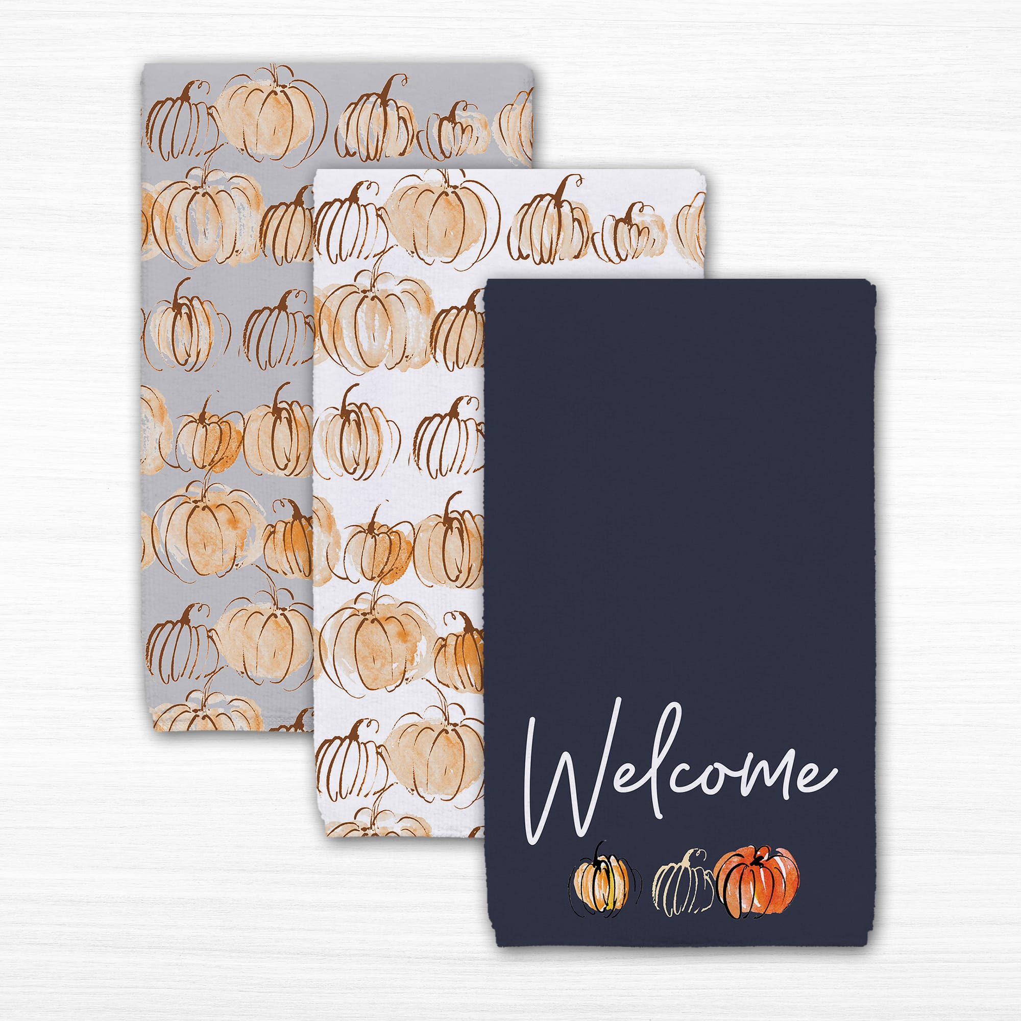 Welcome Watercolor Tea Towel Set