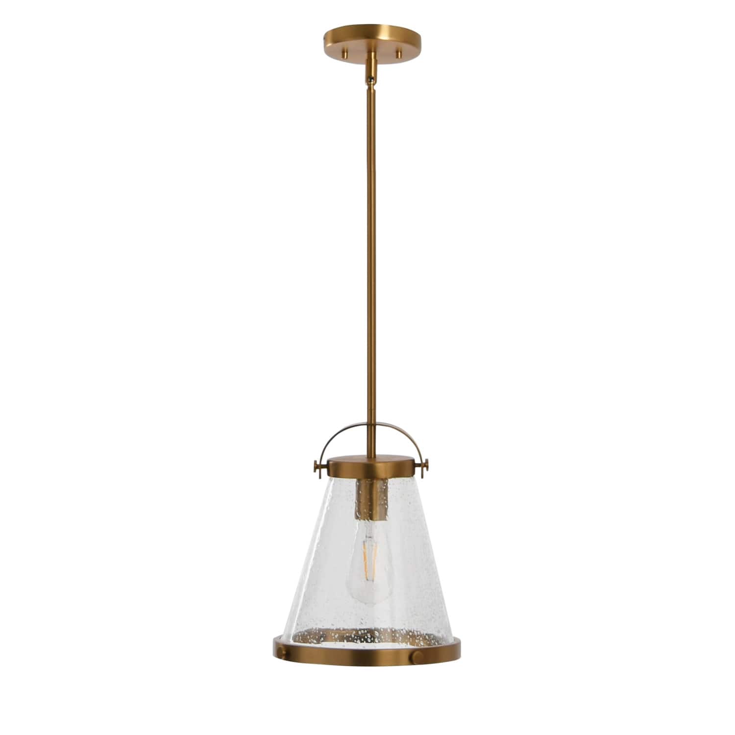 Hello Honey® Robert Stevenson Lighting Wesley Metal & Seedy Glass Ceiling Light