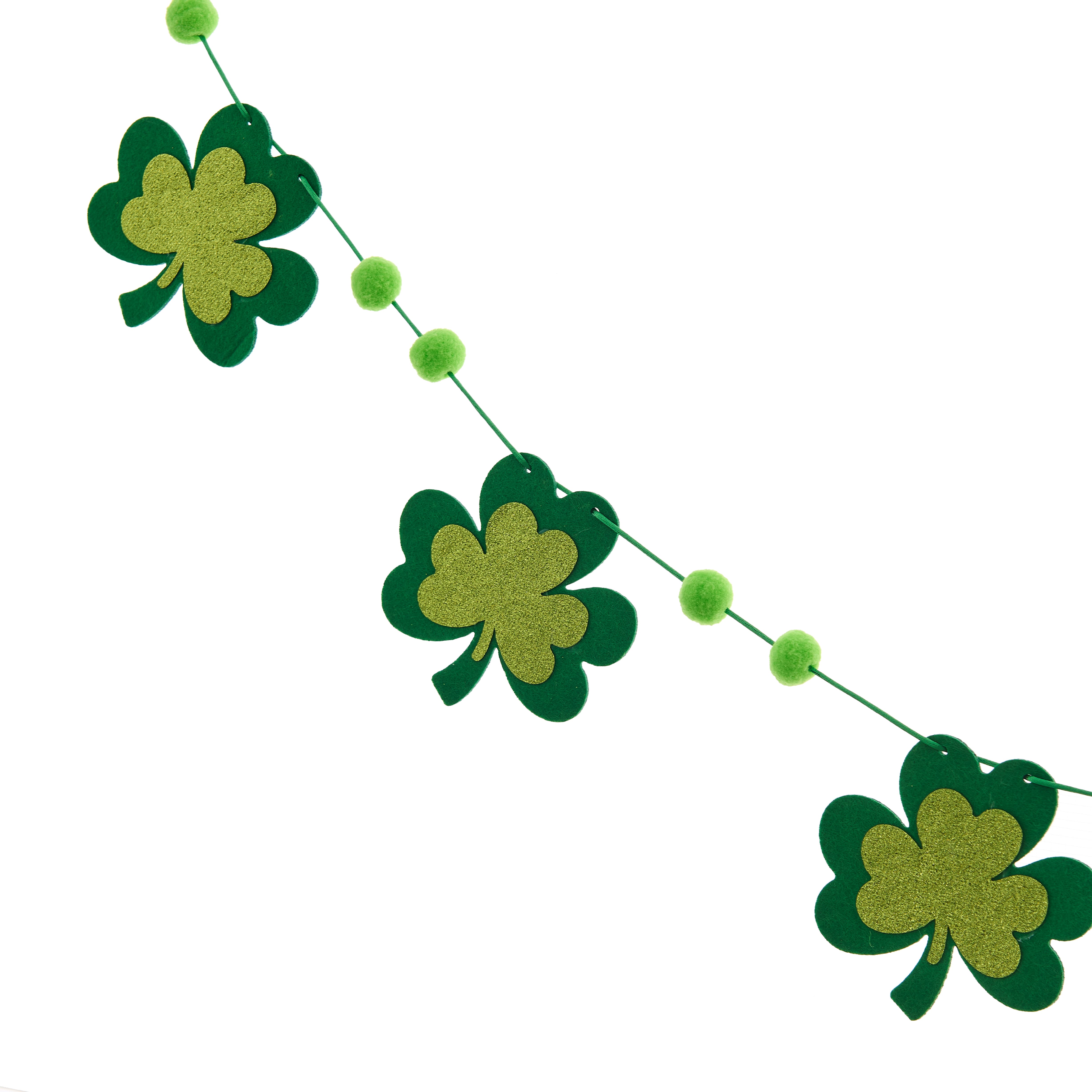 6ft. St. Patrick&#x27;s Day Shamrock &#x26; Pom Pom Garland by Celebrate It&#x2122;