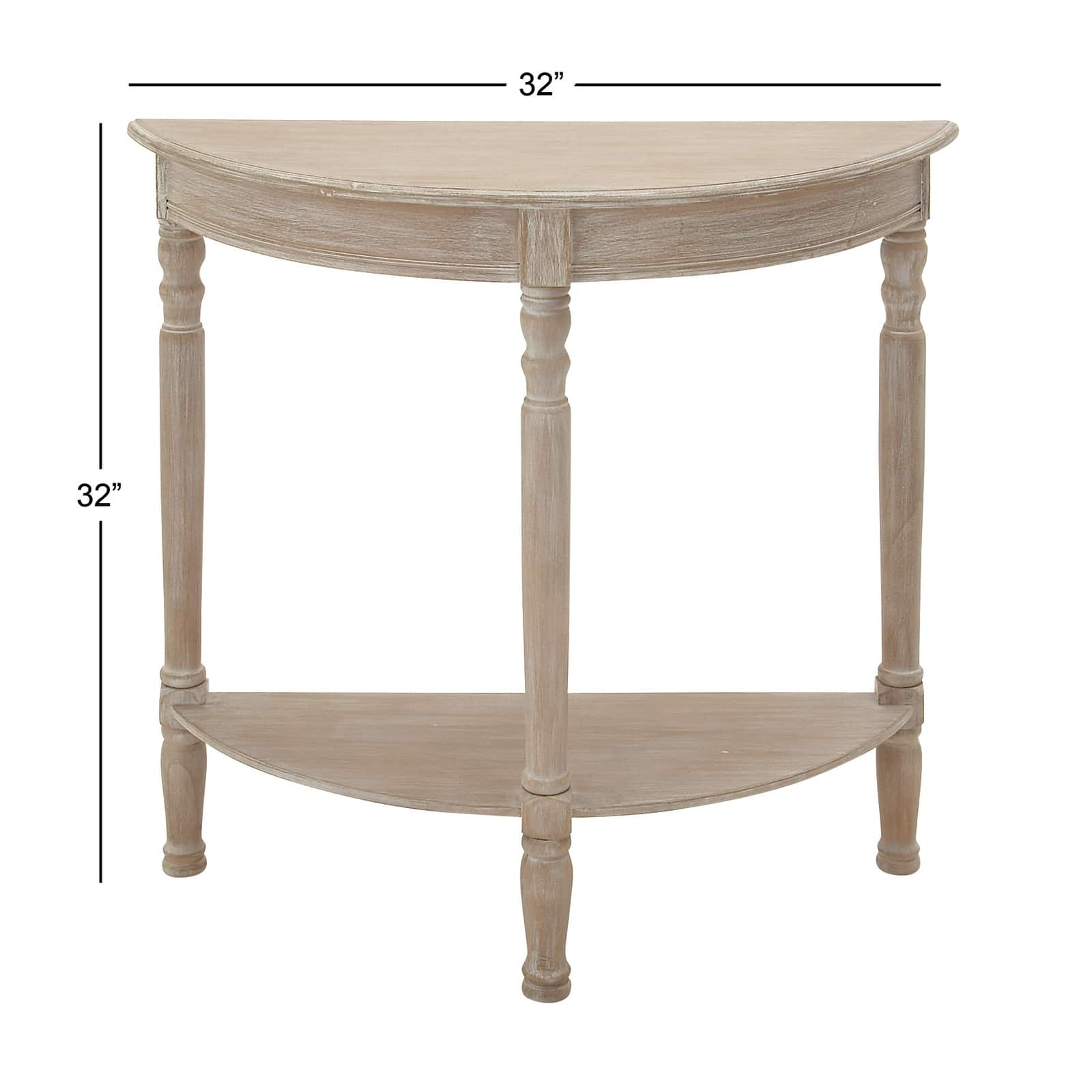 Light Brown Traditional Wood Console Table