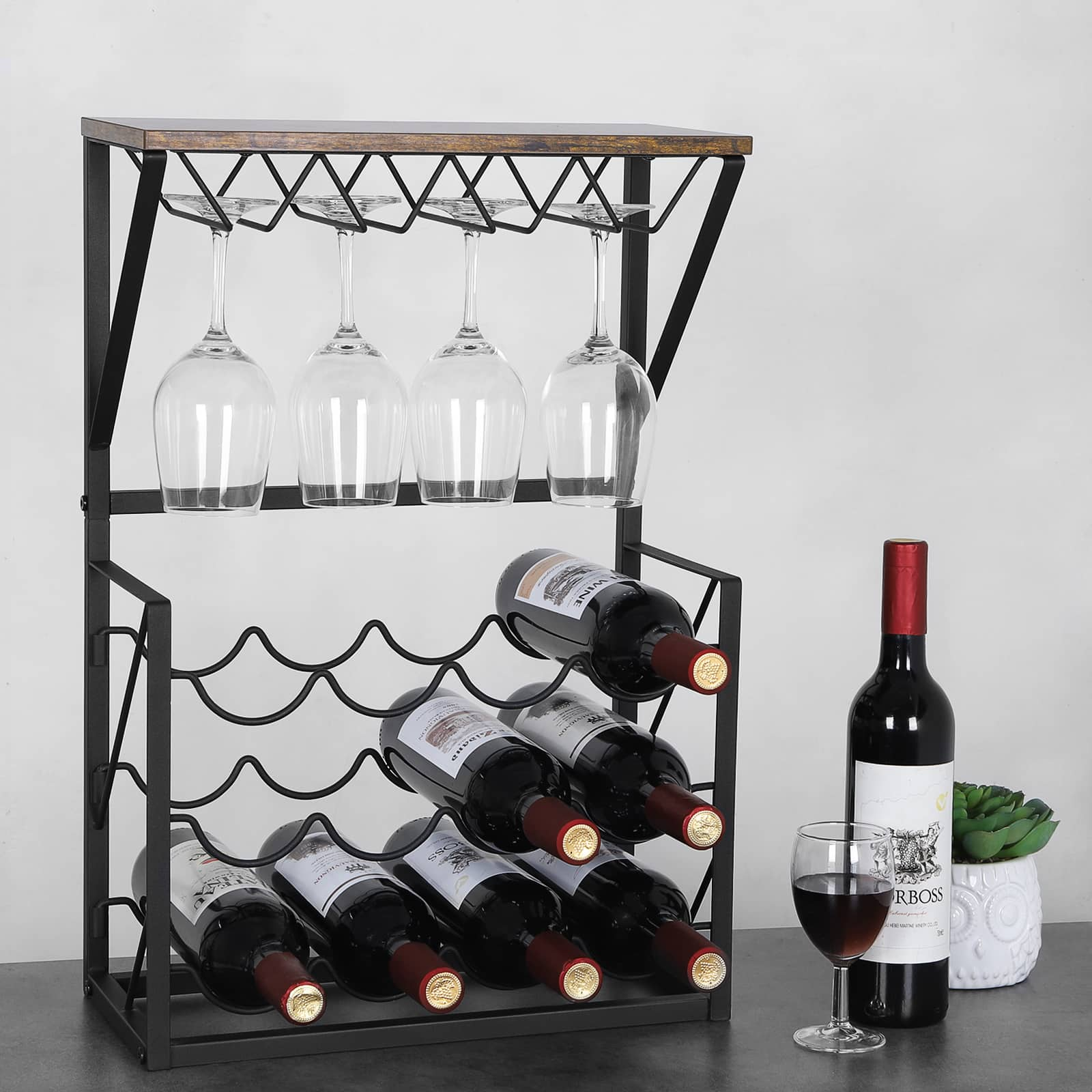 NEX&#x2122; 23.5&#x22; Brown Freestanding 12-Bottle Wine Rack