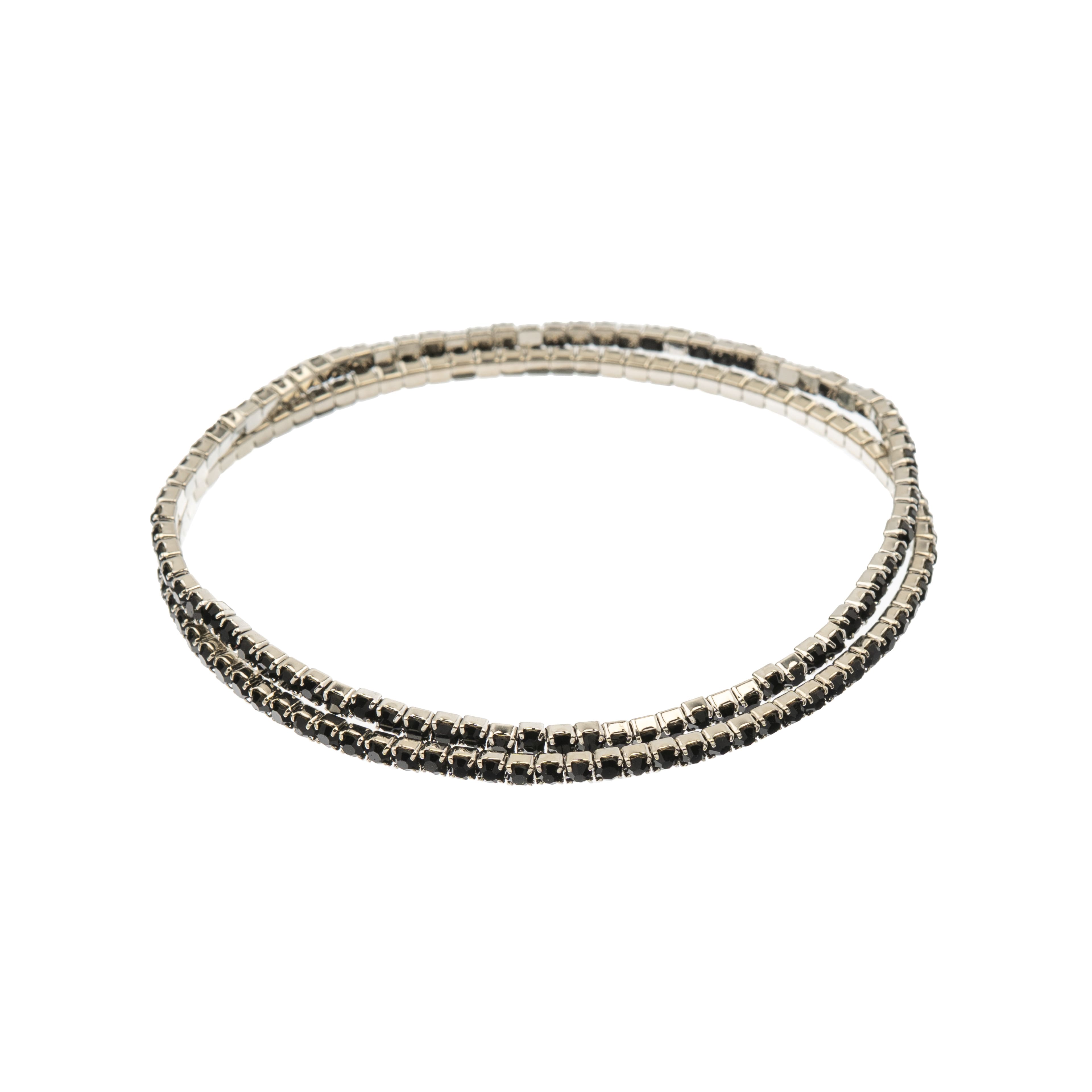 Crystal Lane DIY Silver &#x26; Jet Black Rhinestones Bracelets, 2ct.