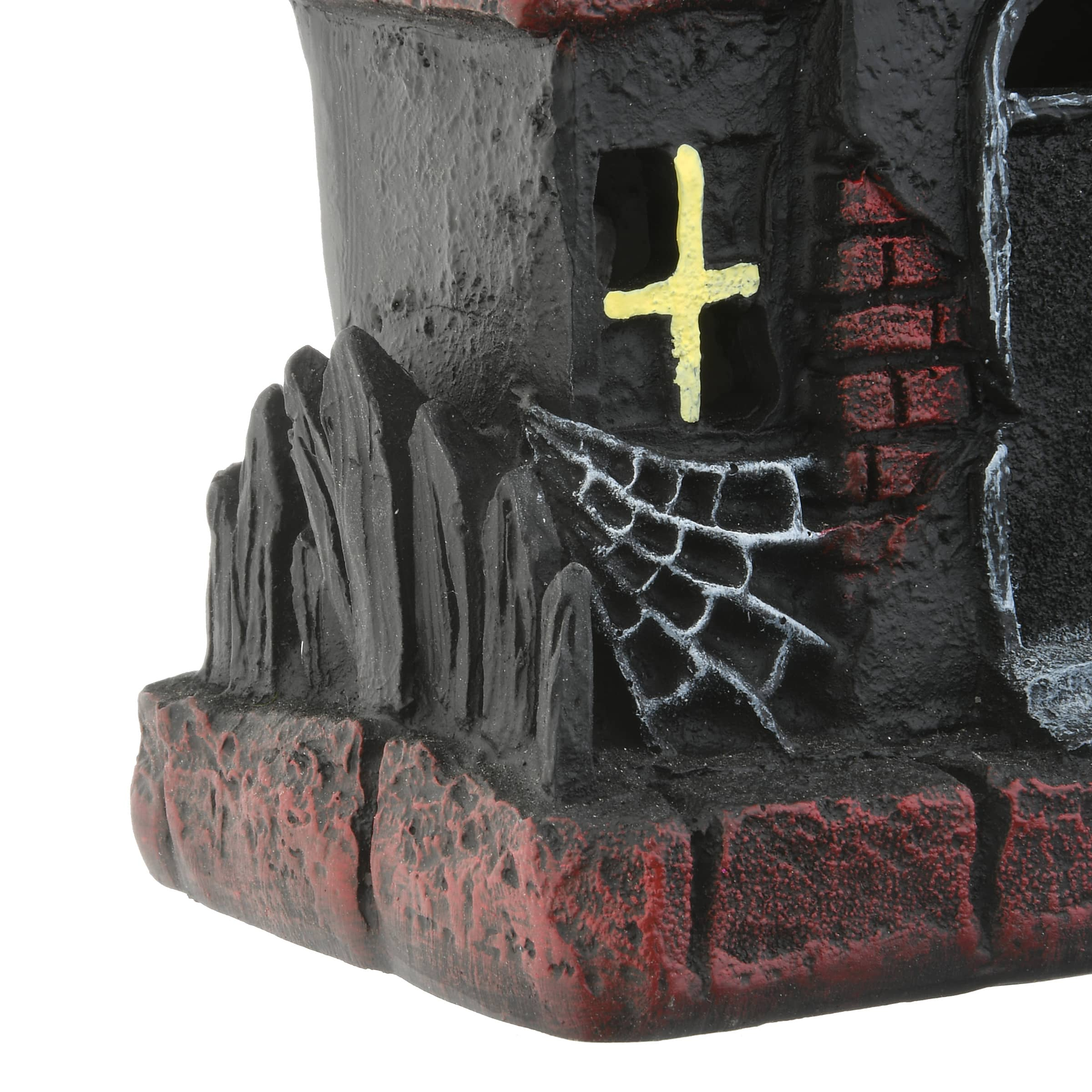 7&#x22; Black Cats Haunted House with LED Light