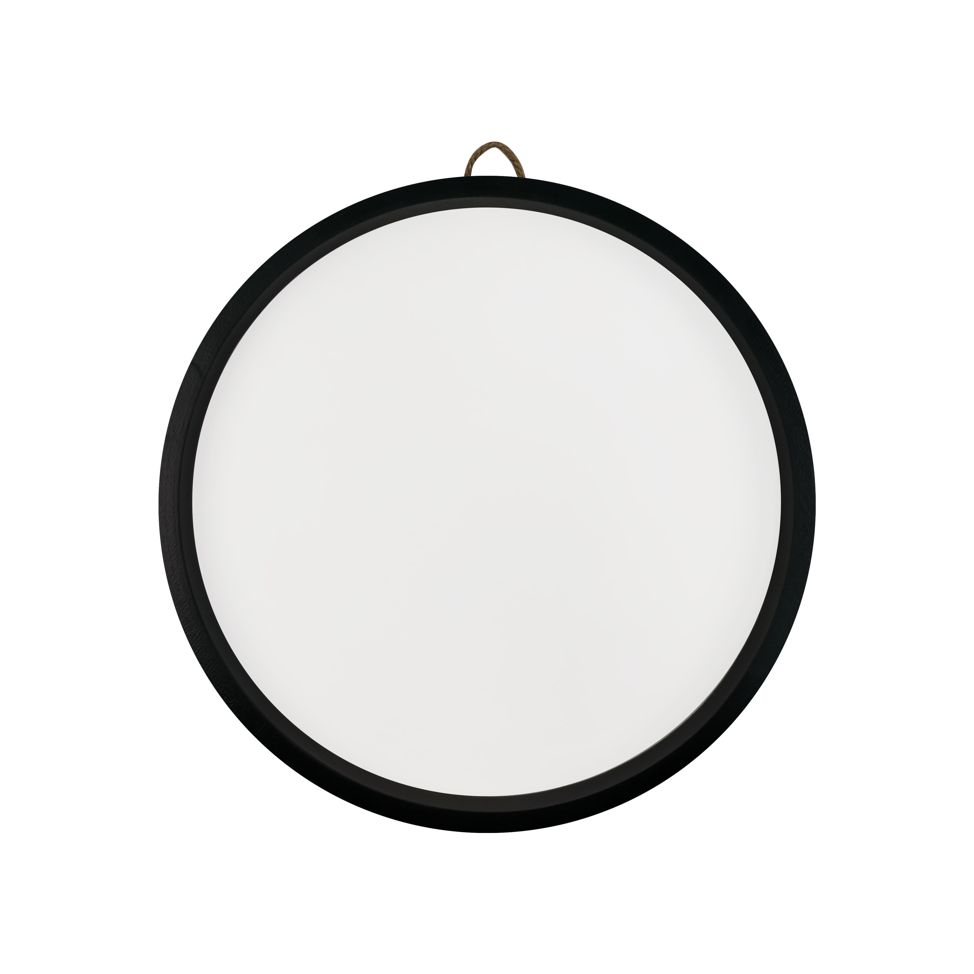 12&#x22; Round White Plaque with Black Frame by Make Market&#xAE;