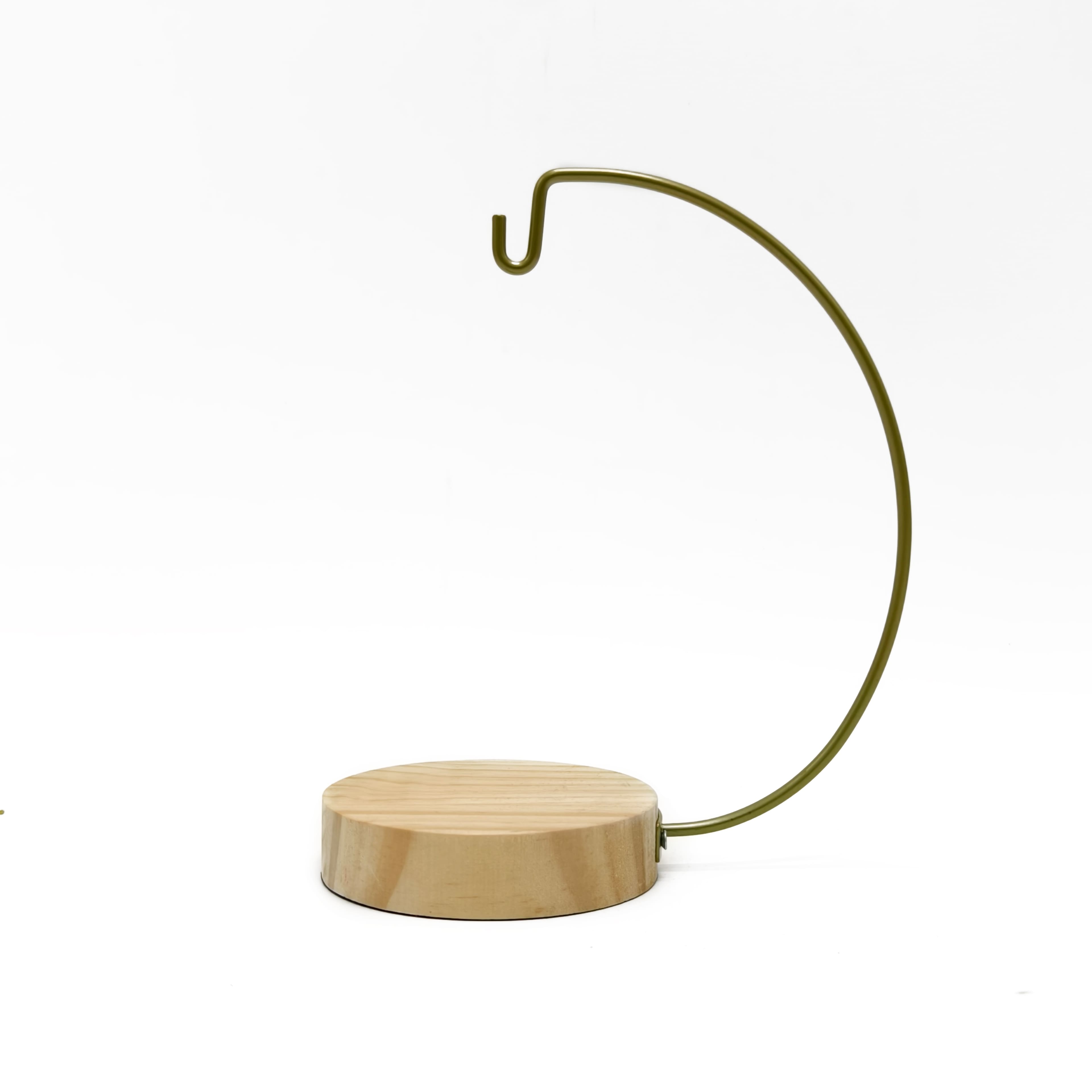 8&#x22; Gold Metal Ornament Hanger with Natural Wood Base by Ashland&#xAE;
