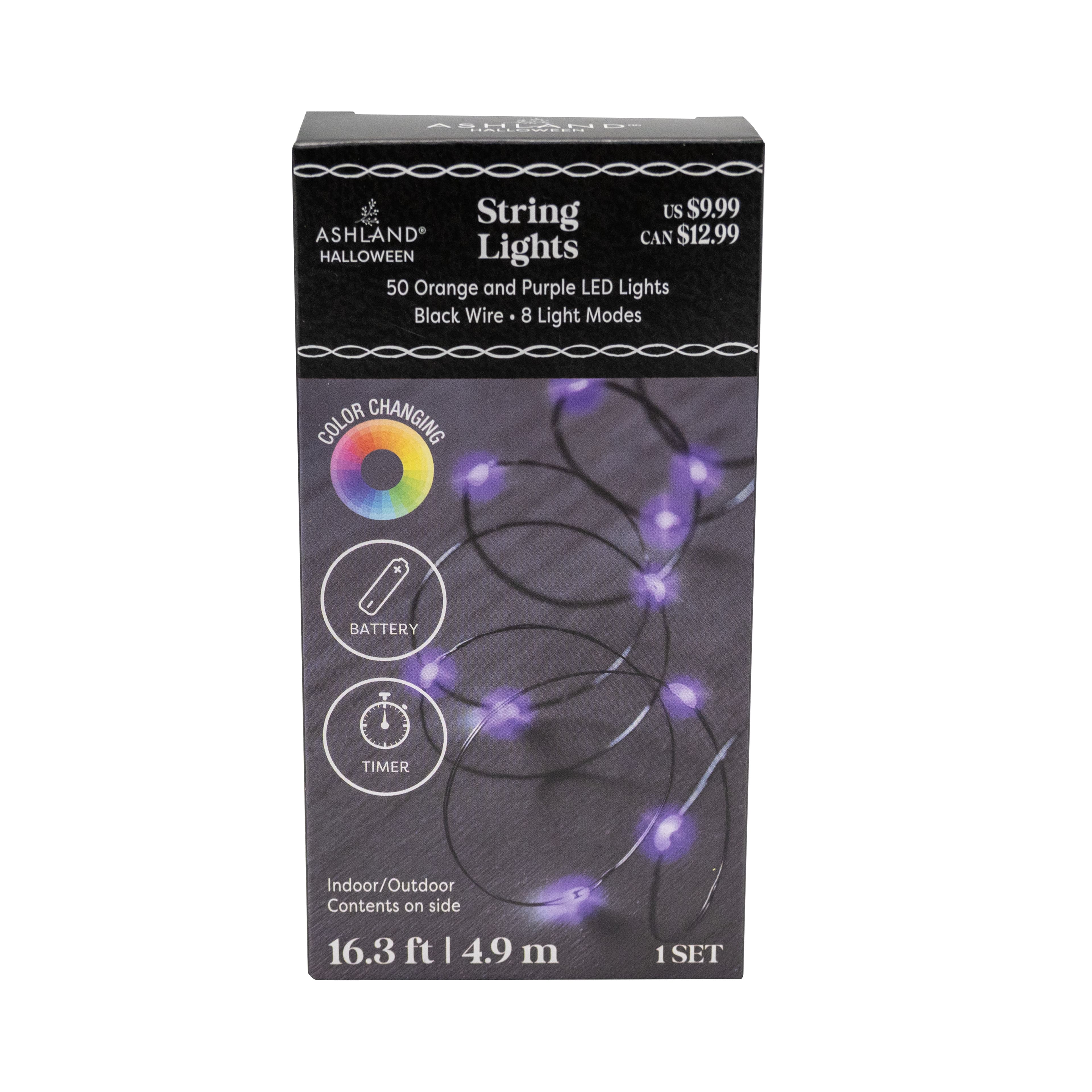 50ct. Colour Changing Orange & Purple LED String Lights by Ashland®