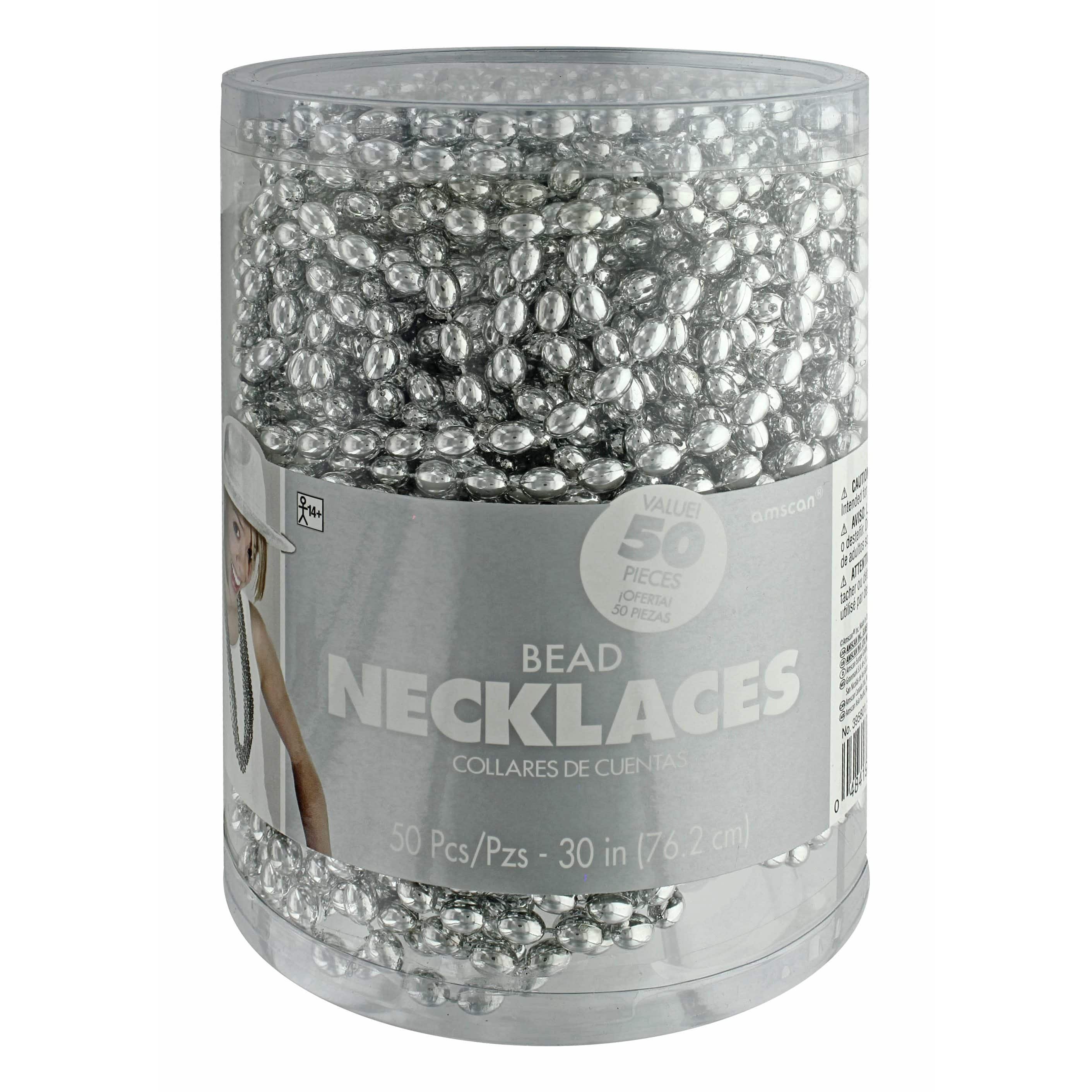 30&#x22; Metallic Bead Party Necklaces, 50ct.