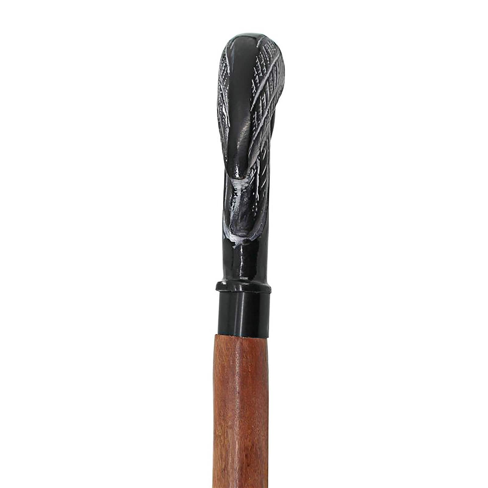 Design Toscano Poe&#x27;s Mystic Raven Solid Hardwood Walking Stick