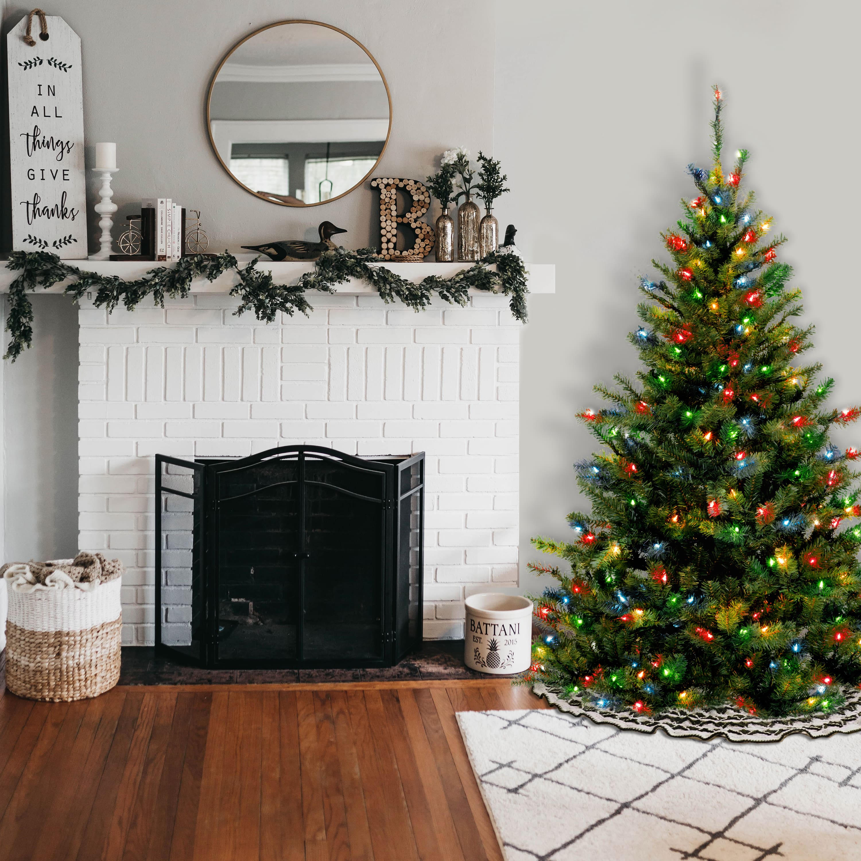 6ft. Pre-Lit Kincaid Spruce Artificial Christmas Tree, Multicolor Lights