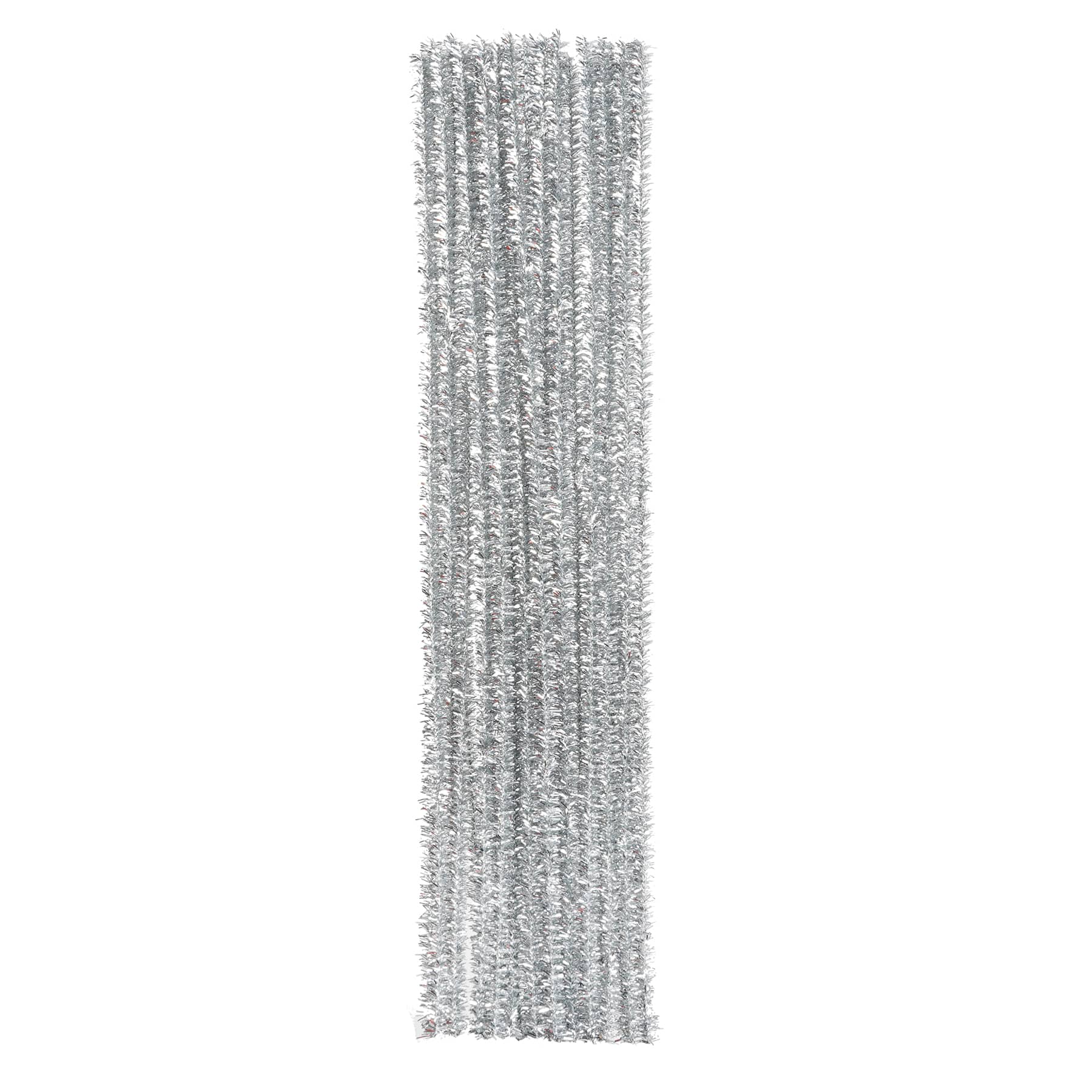  Set of 25 Metallic Tinsel Pipe Cleaners for Kids Crafts,  Embellishing and Group Projects Choose Color (Silver) : Arts, Crafts &  Sewing
