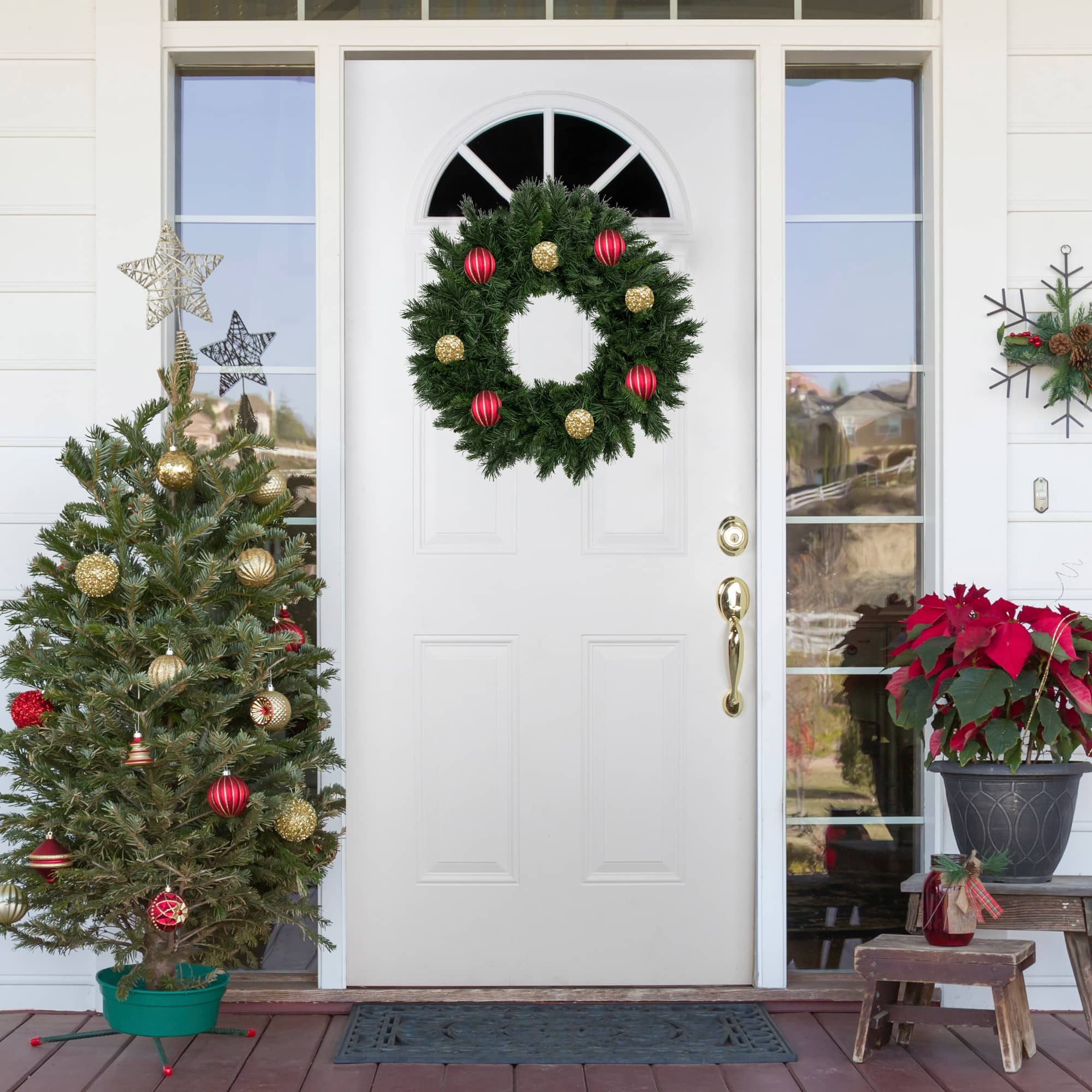 24&#x22; Lush Mixed Pine Artificial Christmas Wreath