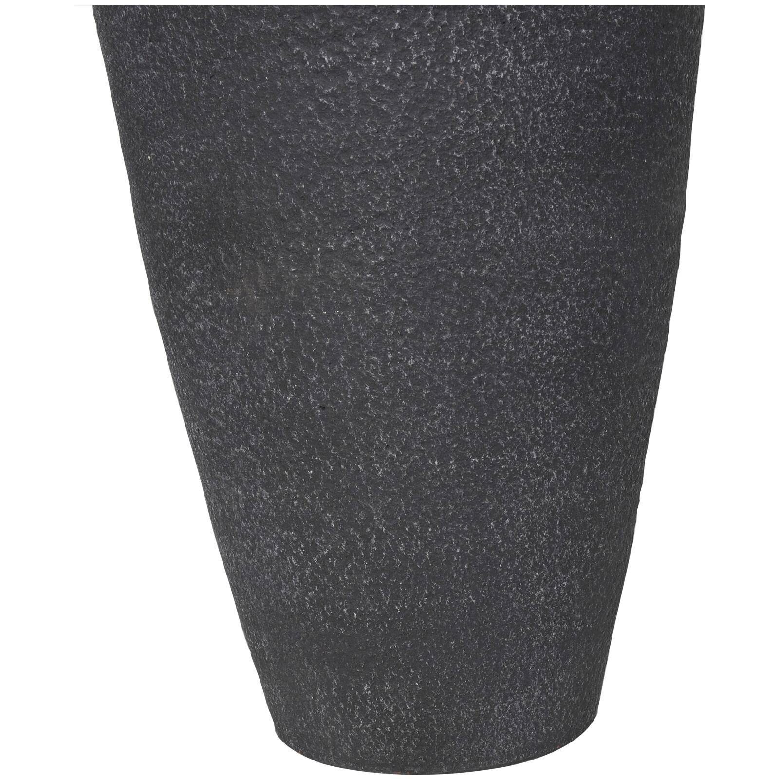 20&#x22; Black Ceramic Textured Vase