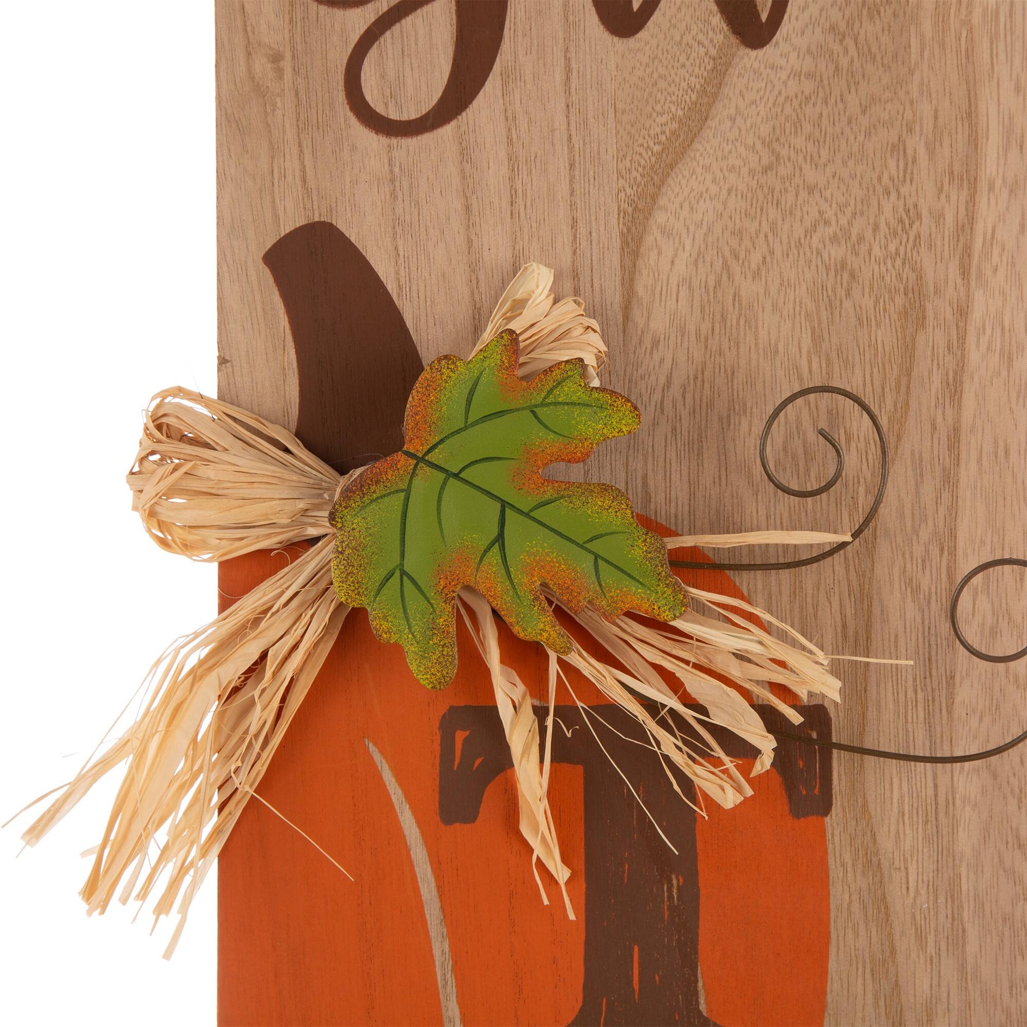Glitzhome&#xAE; 3.5ft. Thanksgiving Wooden Pumpkin Porch Sign