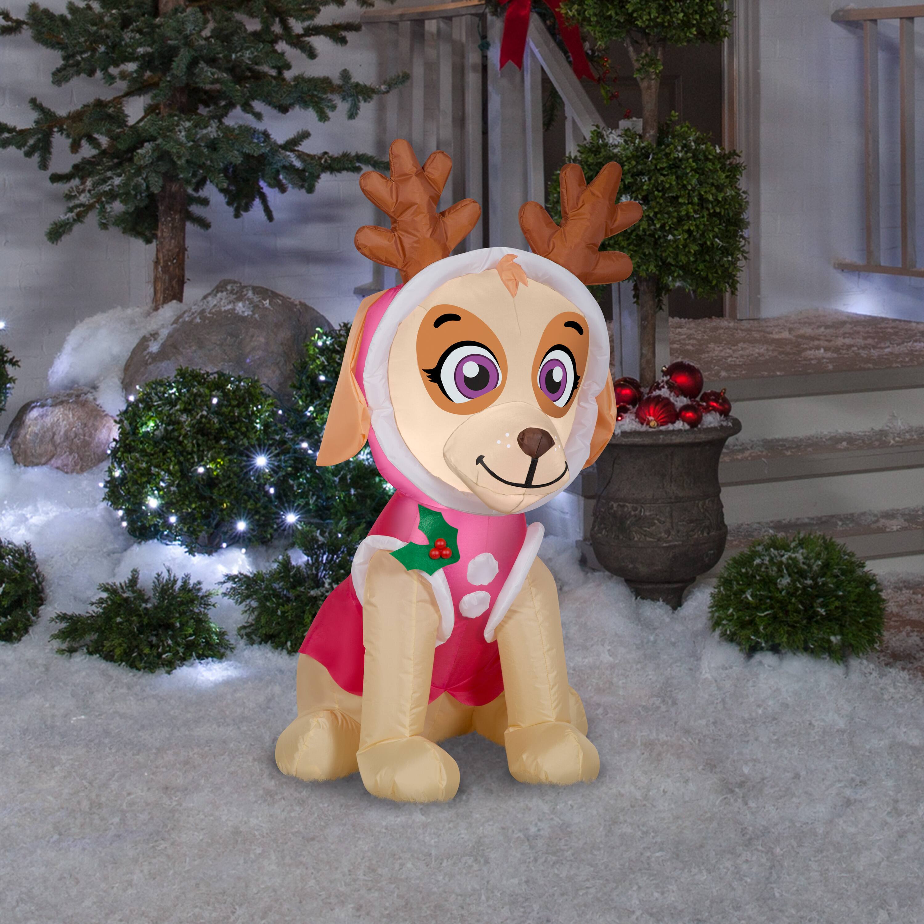 3.5ft. Airblown® Inflatable Christmas Nick Jr™ Paw Patrol Skye in Pink Snow Outfit with Antlers