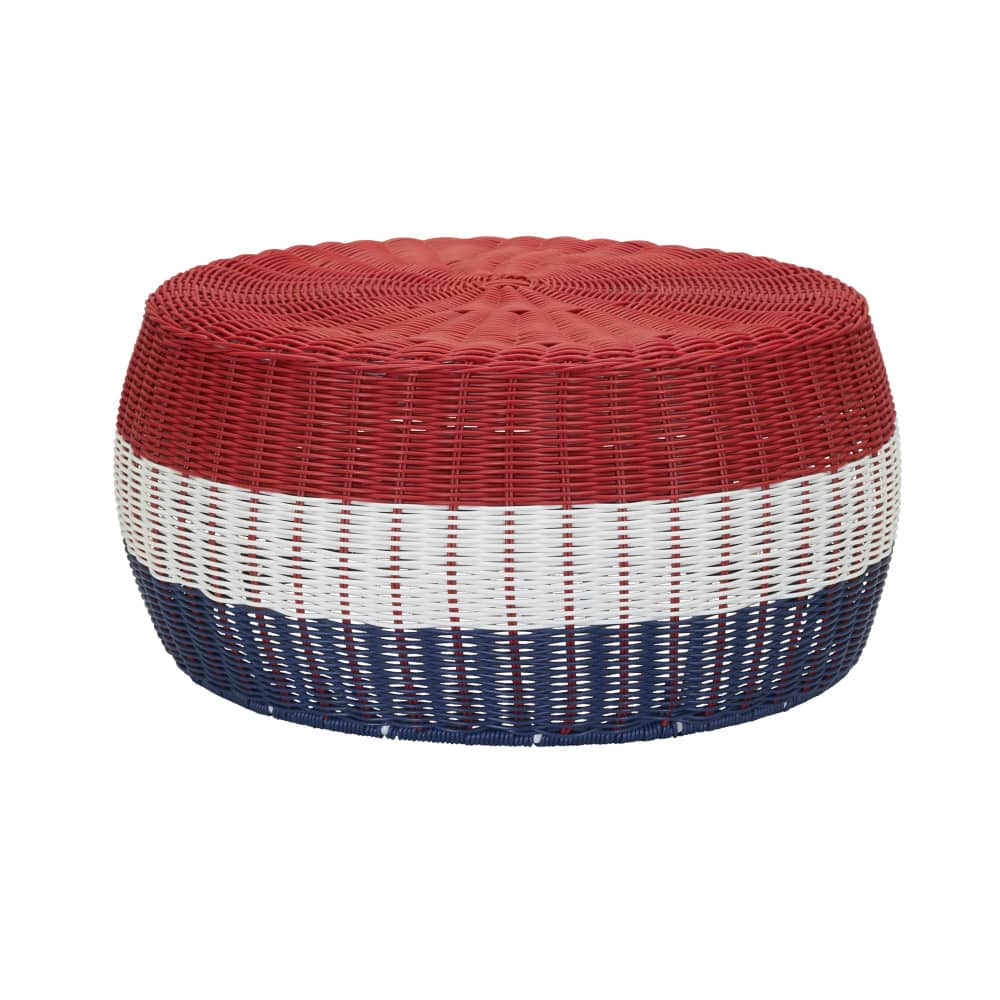 Household Essentials 9" Metal Woven Storage Ottoman
