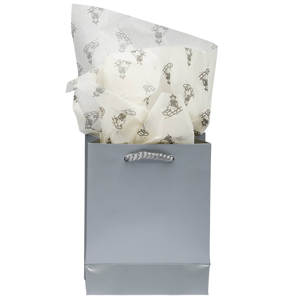 JAM Paper Ivory Sled Holiday Tissue Paper, 8 Sheets