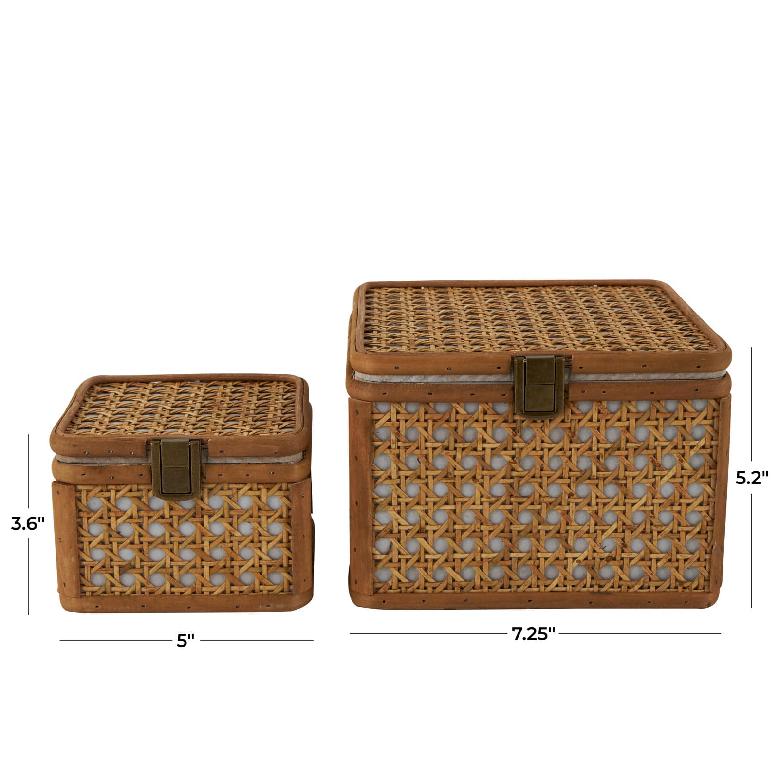 Brown Handmade Woven Rattan Box Set