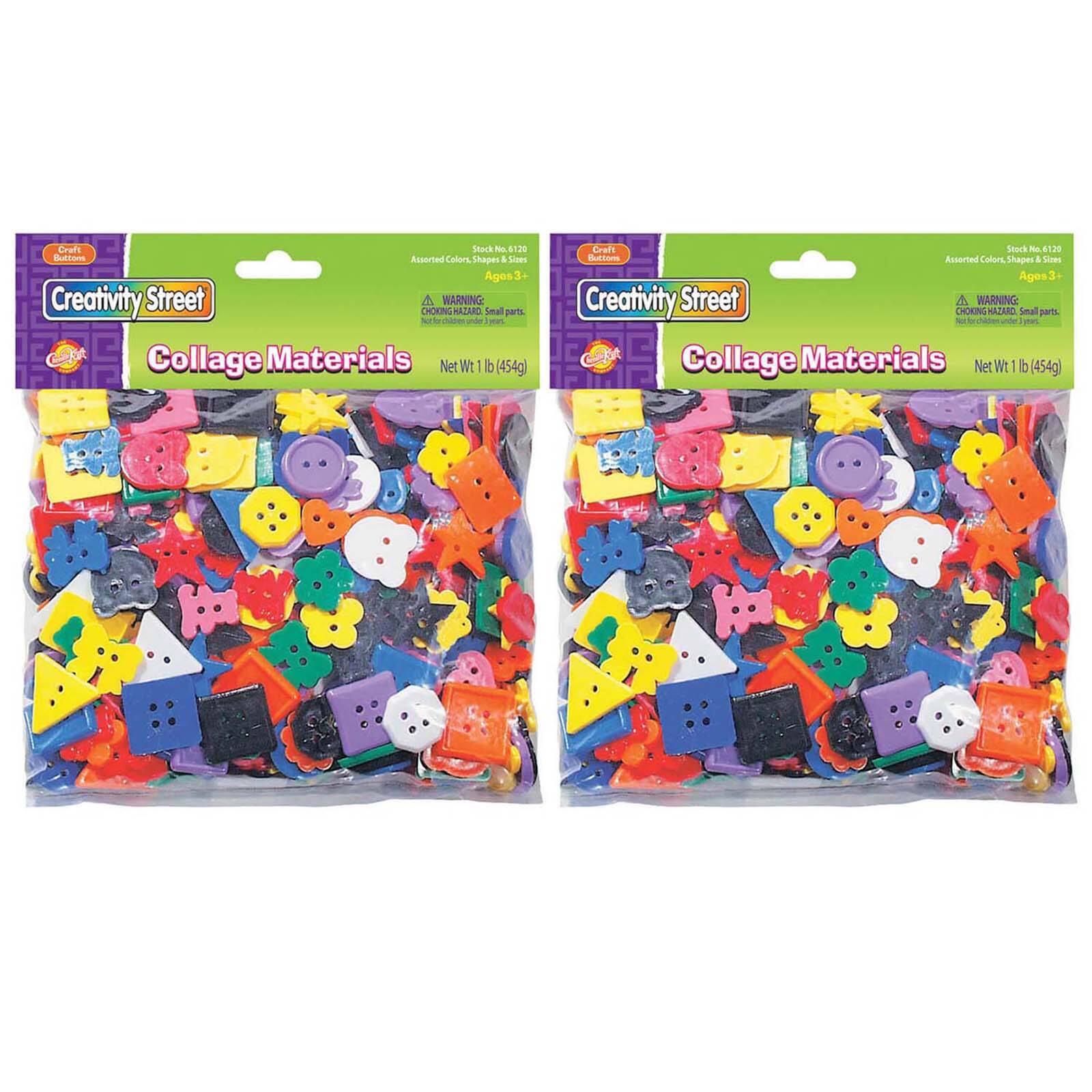 6 Packs: 2 ct. (12 total) Creativity Street® 1lb. Pack Assorted Colors Plastic Buttons