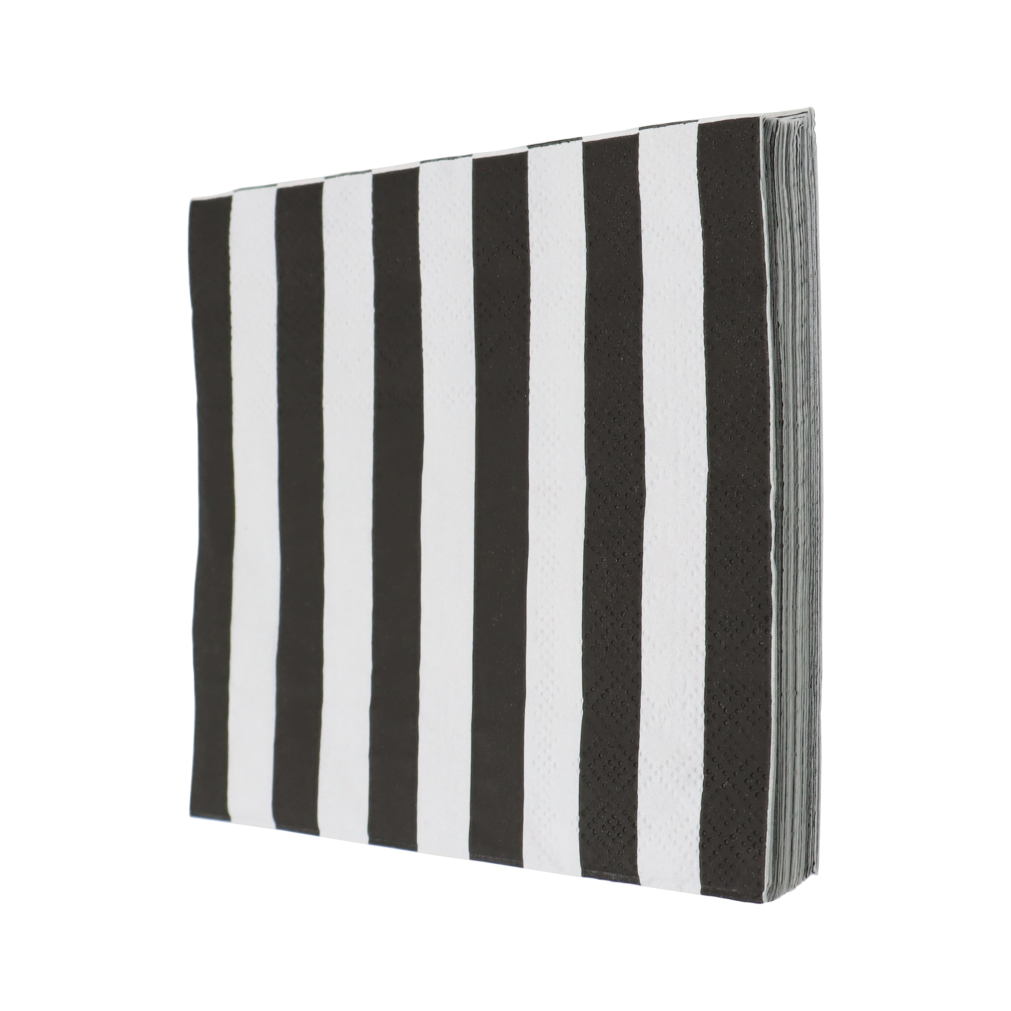 Black &#x26; White Stripes Beverage Napkins, 20ct. by Celebrate It&#x2122;