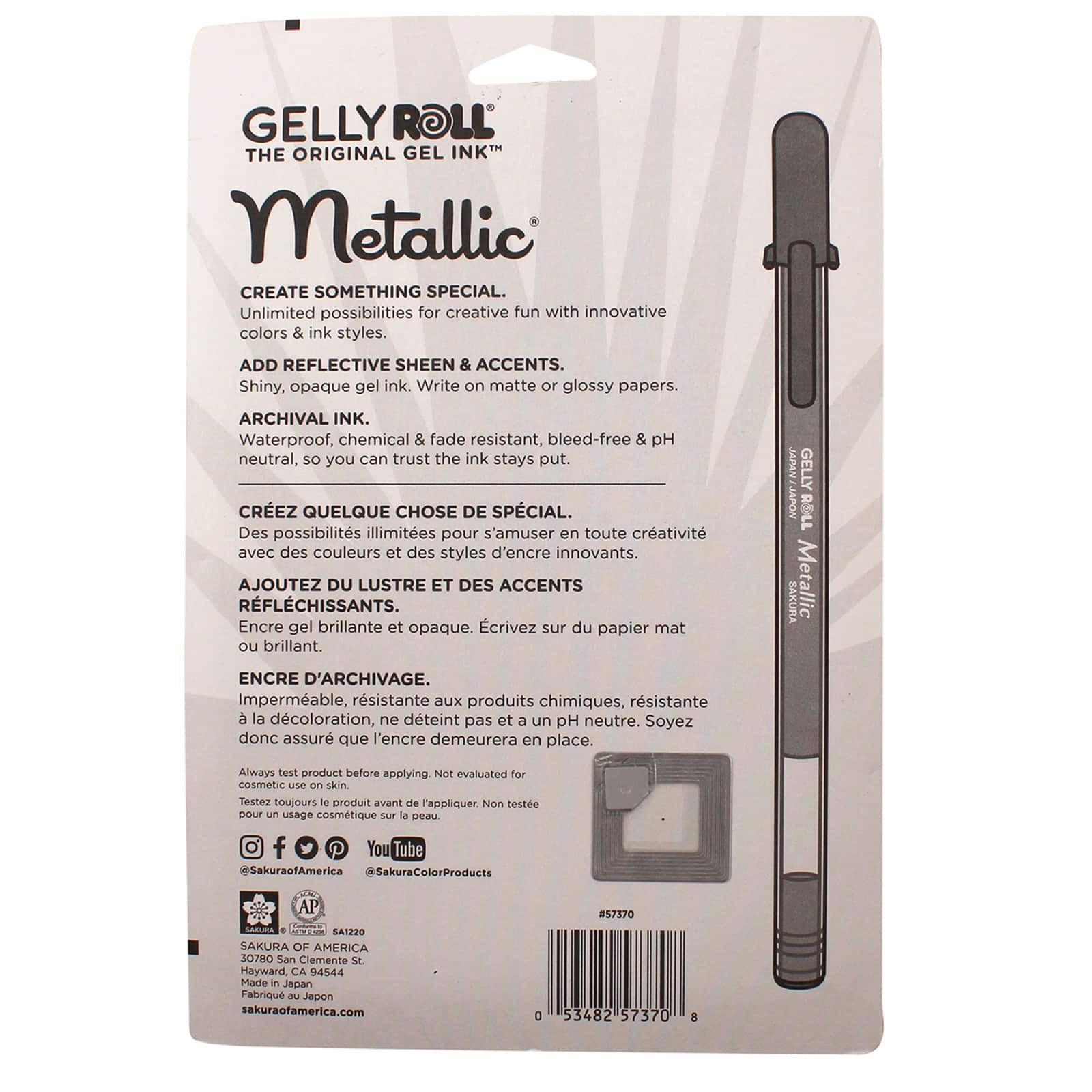 Sakura Gelly Roll Pen Set, 10-Colors, Dark Metallic