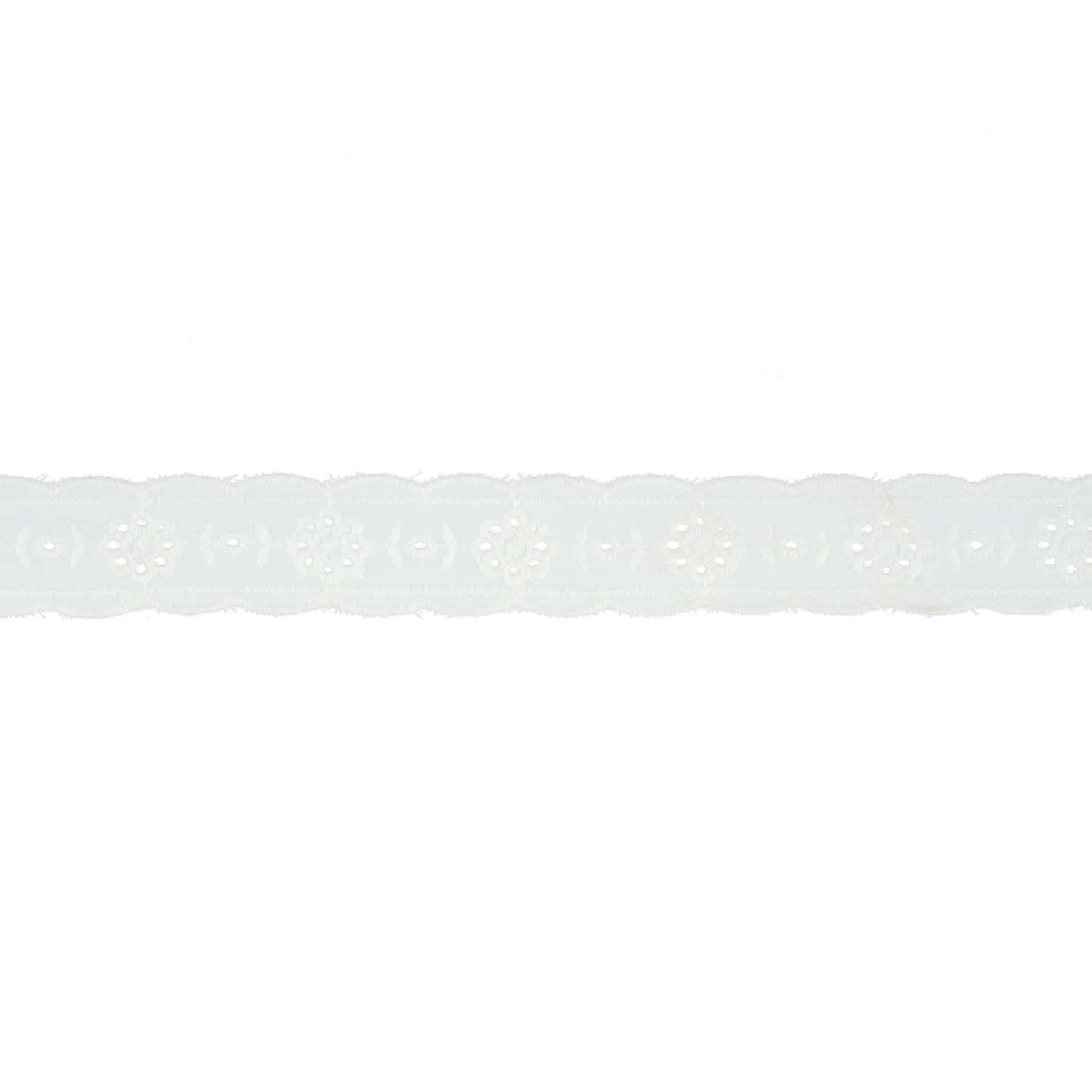 0.75&#x22; White Eyelet Lace Trim by Celebrate It&#xAE;