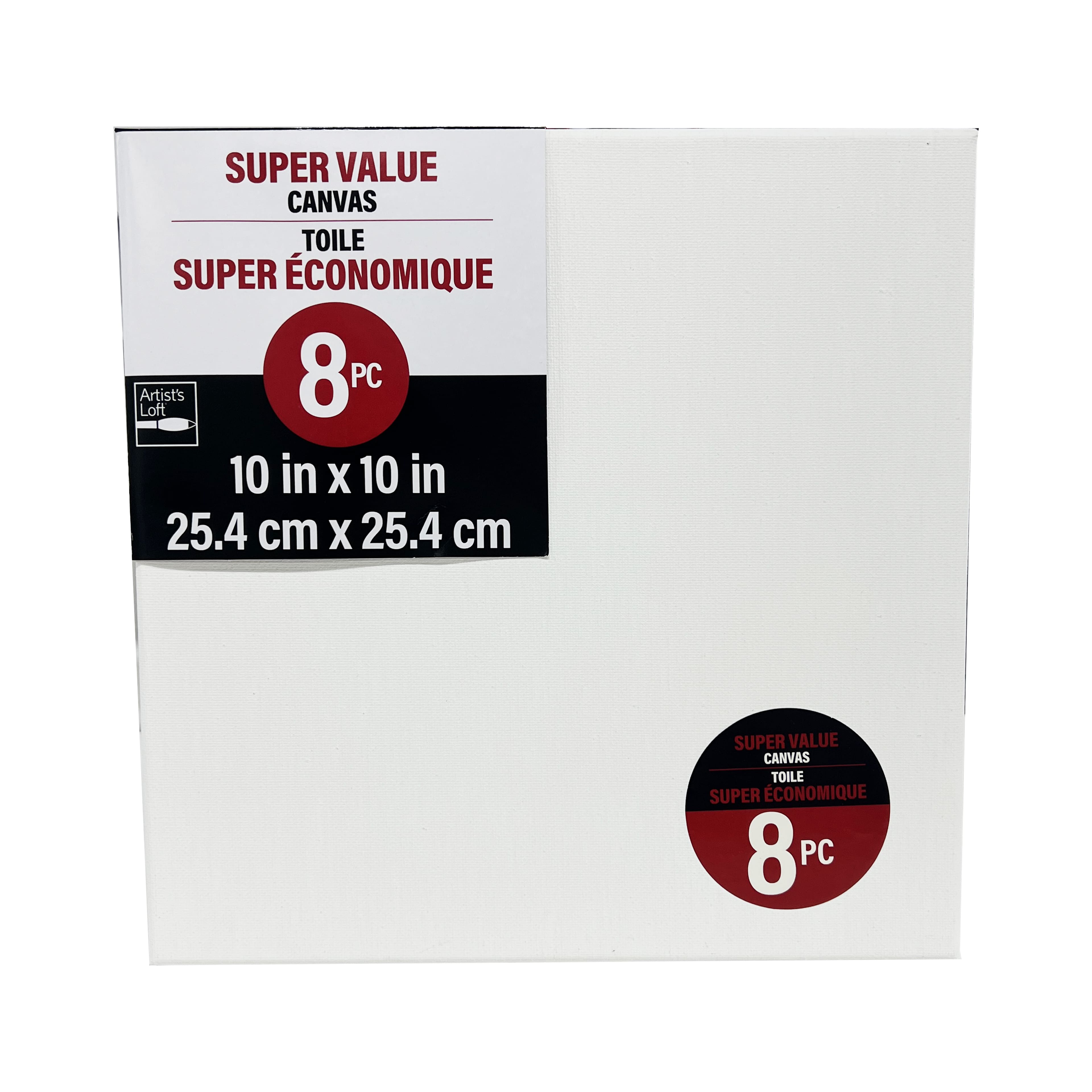 8 Pack 10" x 10" Super Value Canvas by Artist's Loft®