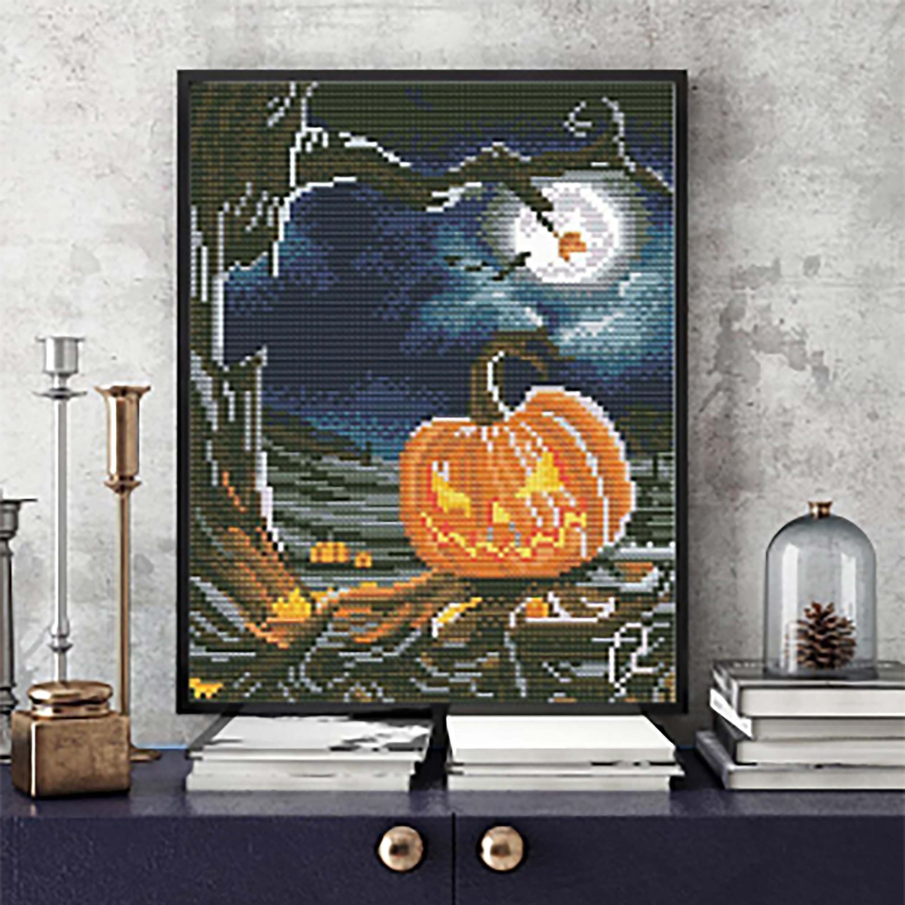 Sparkly Selections Pumpkin by Tree Glow in the Dark Diamond Art Kit