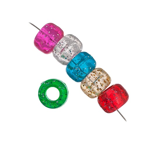 John Bead 9mm Sparkle Pony Beads, 1,000ct
