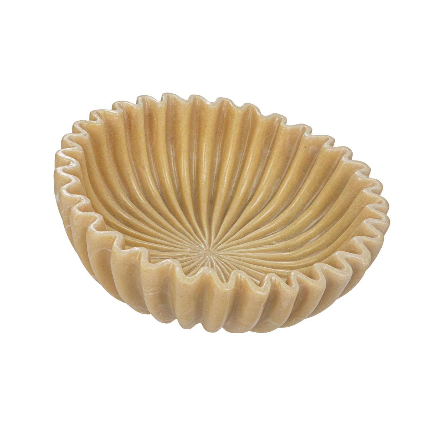 Hello Honey&#xAE; 8&#x22; Beige Decorative Pleated Bowl