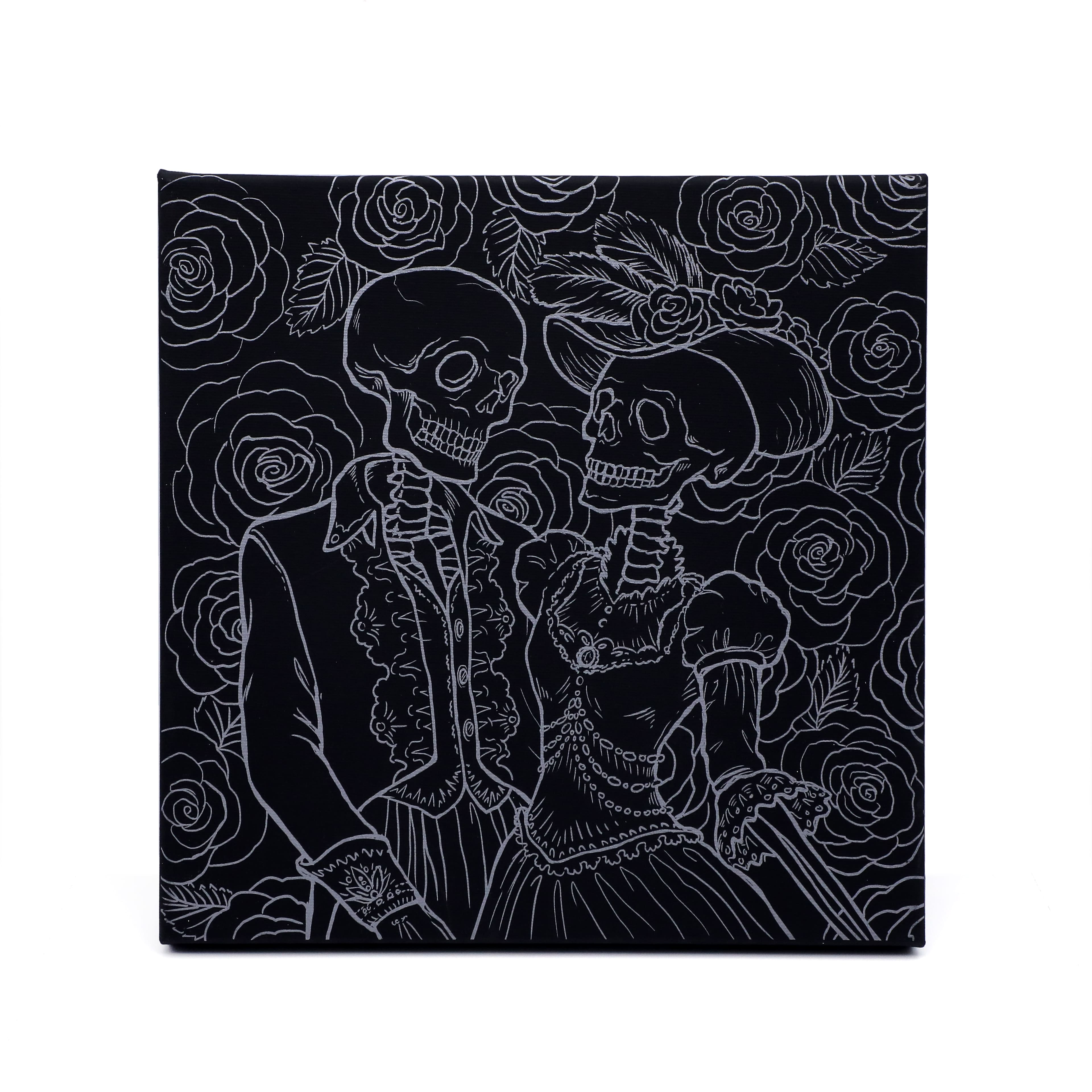 11&#x22; x 11&#x22; Skeleton Couple Canvas Painting Kit by Craft Smart&#xAE;