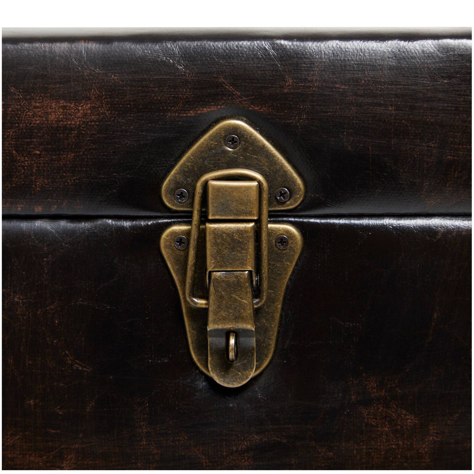 Black Faux Leather Studded Coffee Table Set