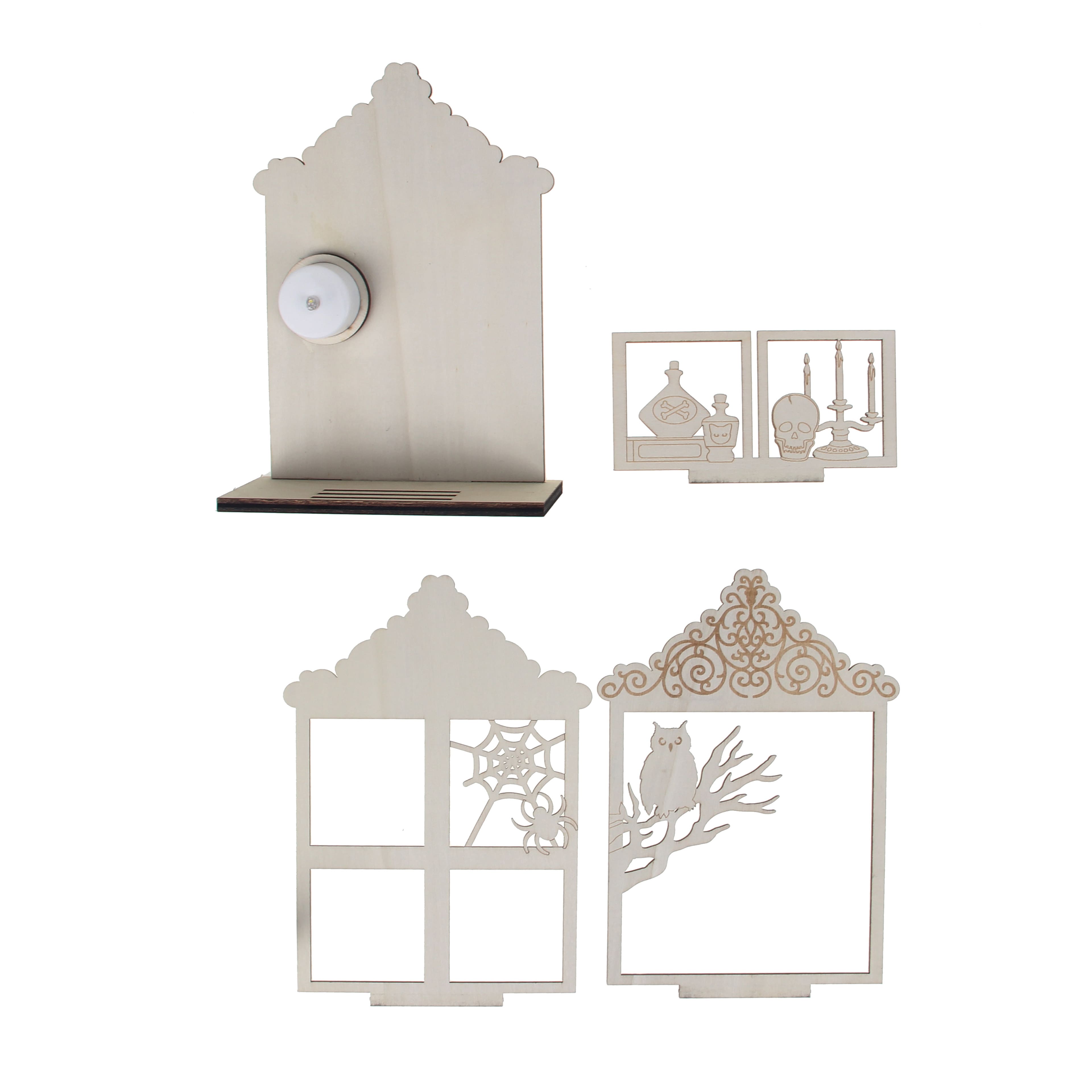8.25&#x22; Layered Window DIY LED Plywood D&#xE9;cor by Make Market&#xAE;